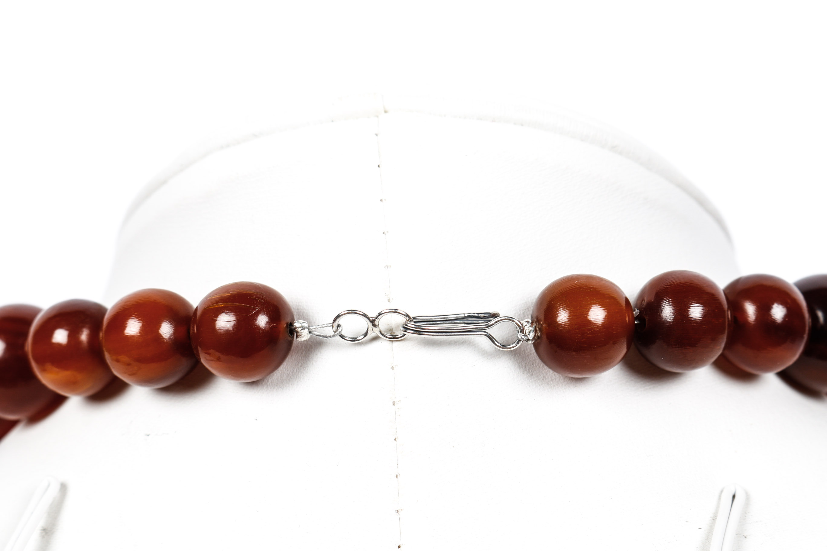 Pair of Sterling Silver Horn Bone Necklaces