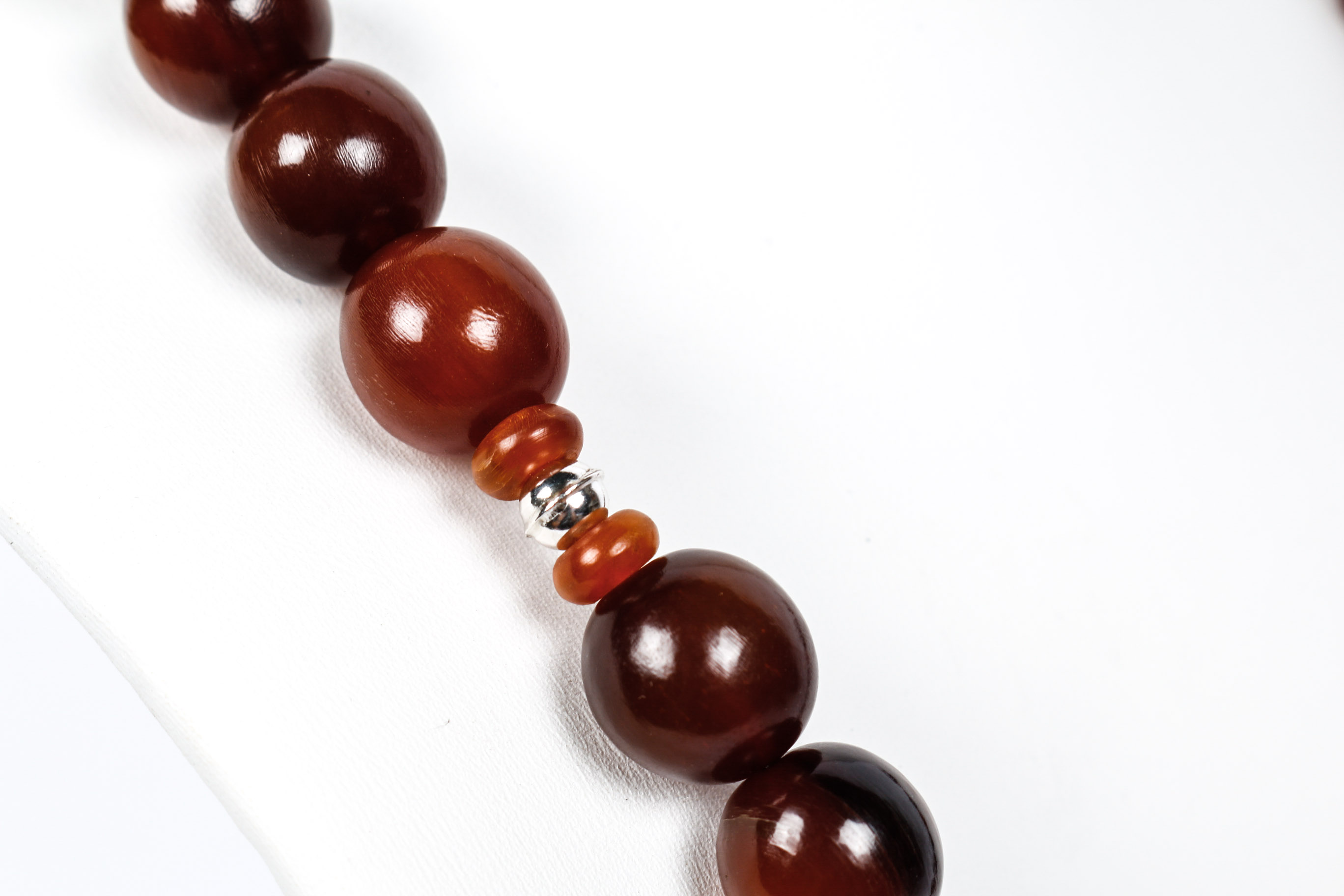 Pair of Sterling Silver Horn Bone Necklaces