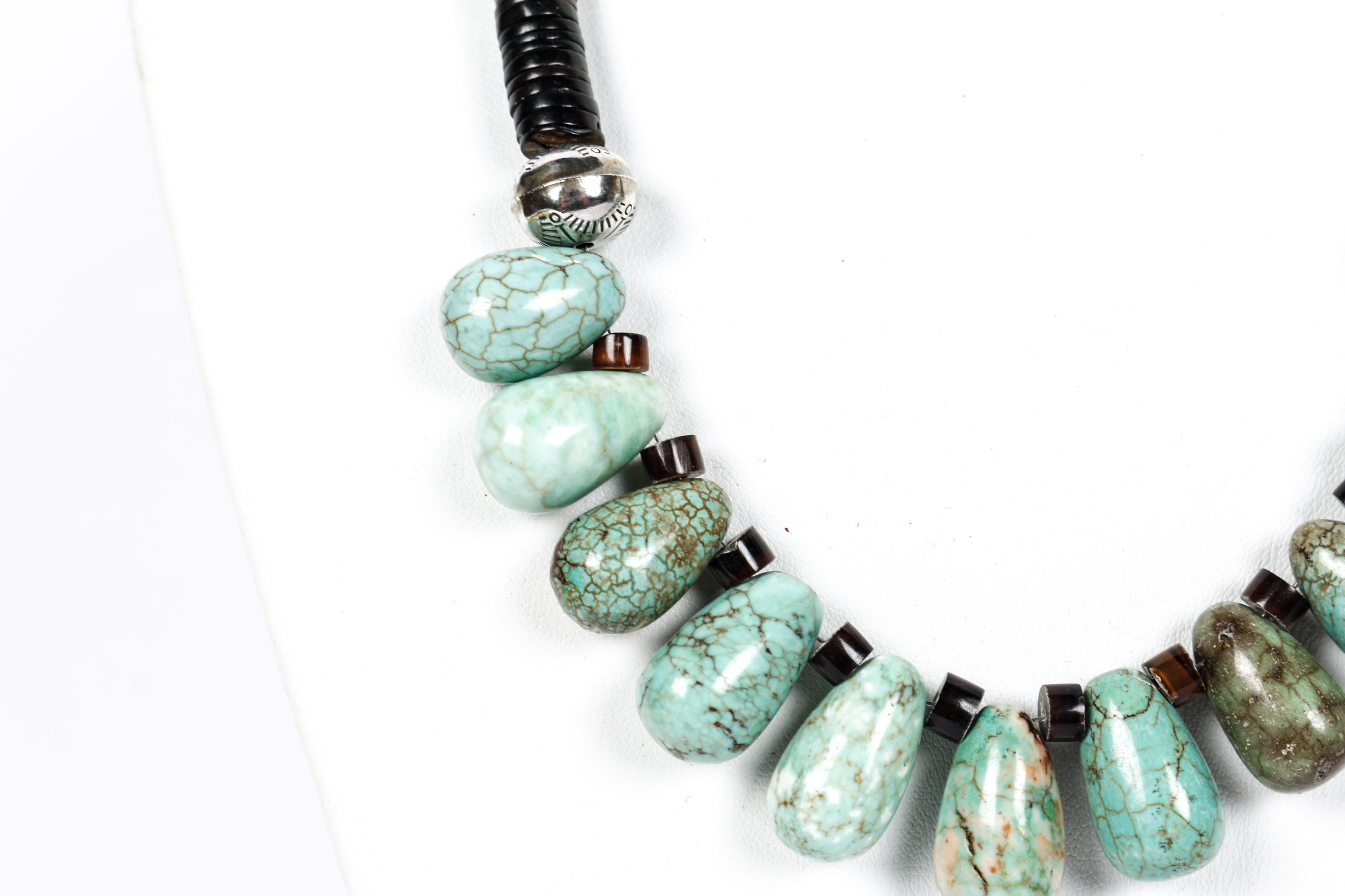 Pair of Large Sterling Silver and Turquoise Necklaces