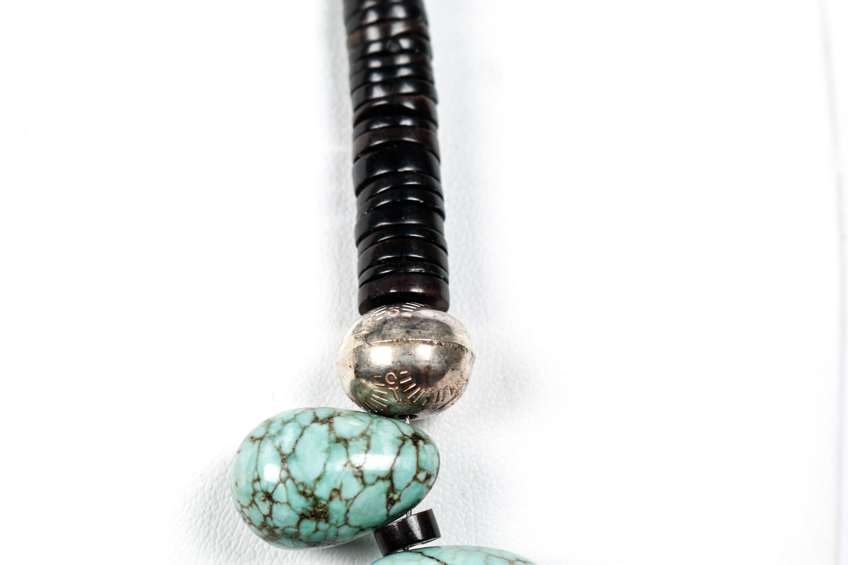 Pair of Large Sterling Silver and Turquoise Necklaces