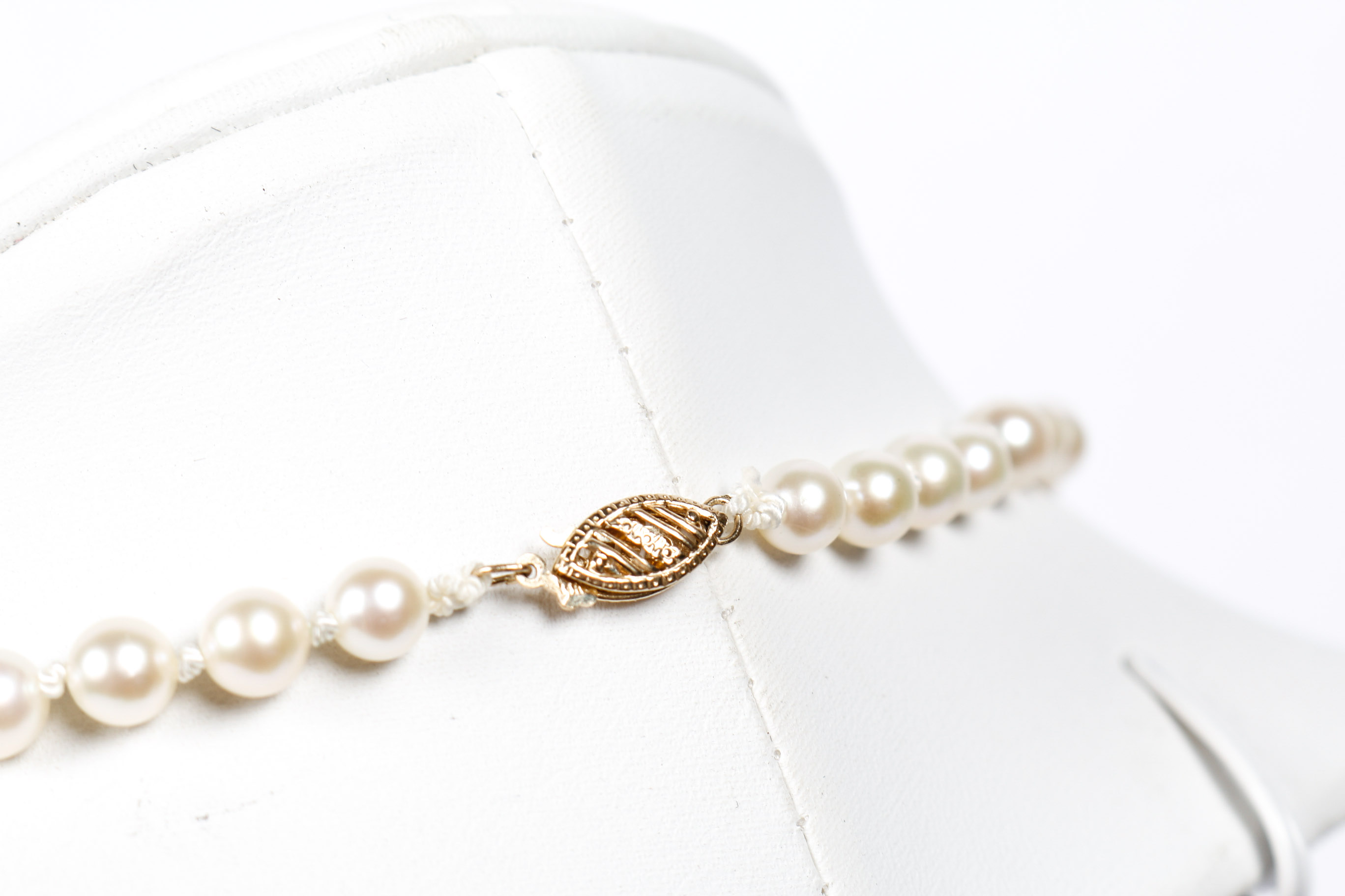 14K Yellow Gold and Pearl Necklace, Earring, and Bracelet Set