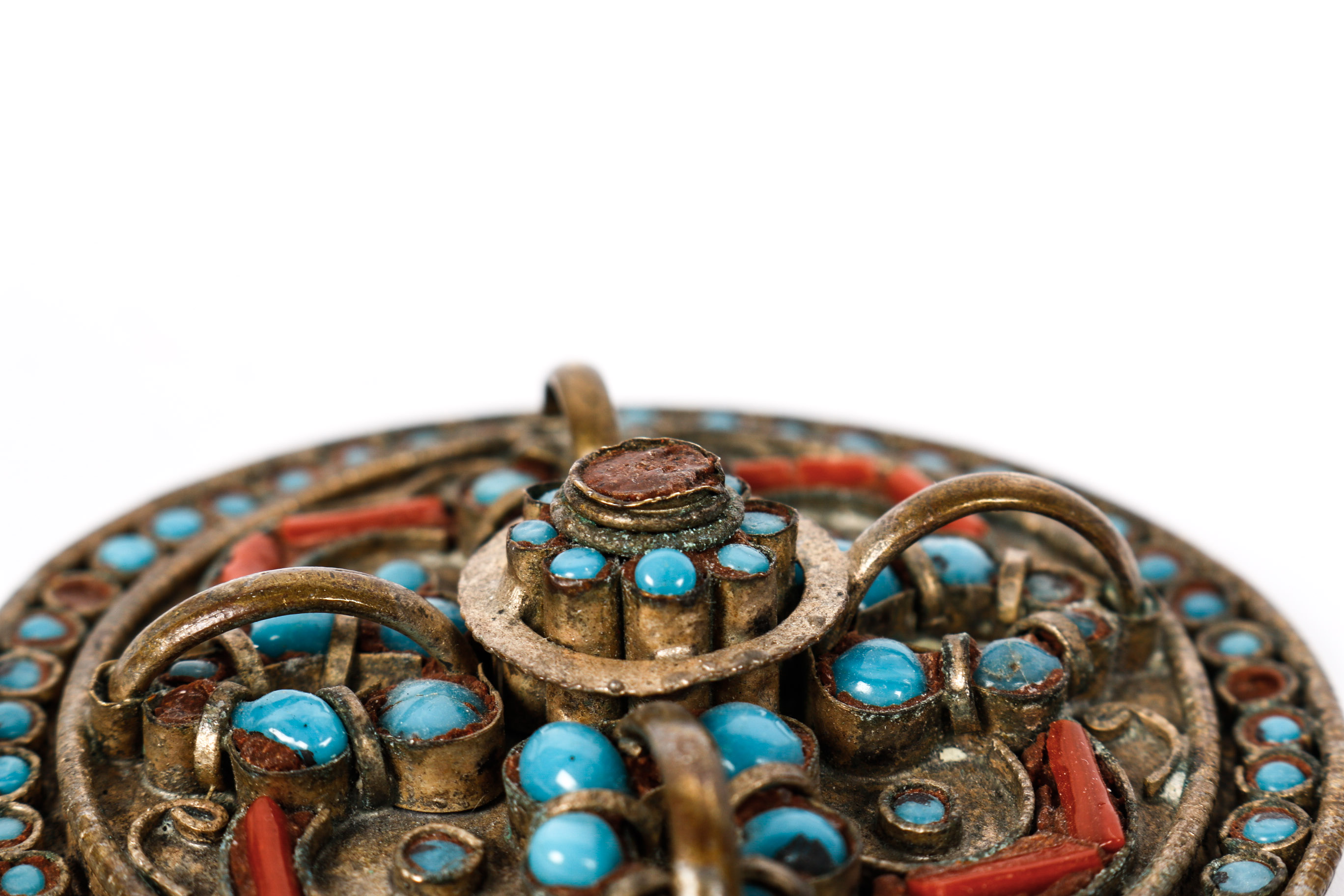 Rustic Rose Compass Medallion Pendant