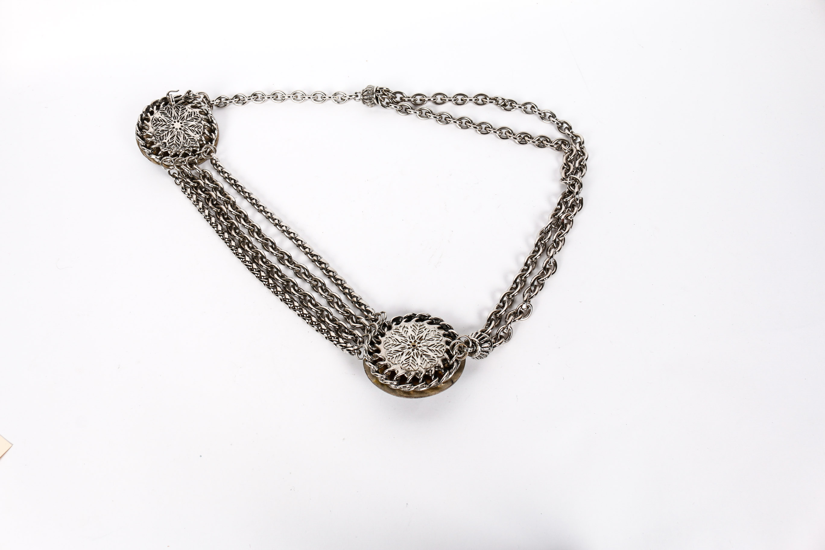 Vintage Heavy Silver Metal and Turquoise Belt