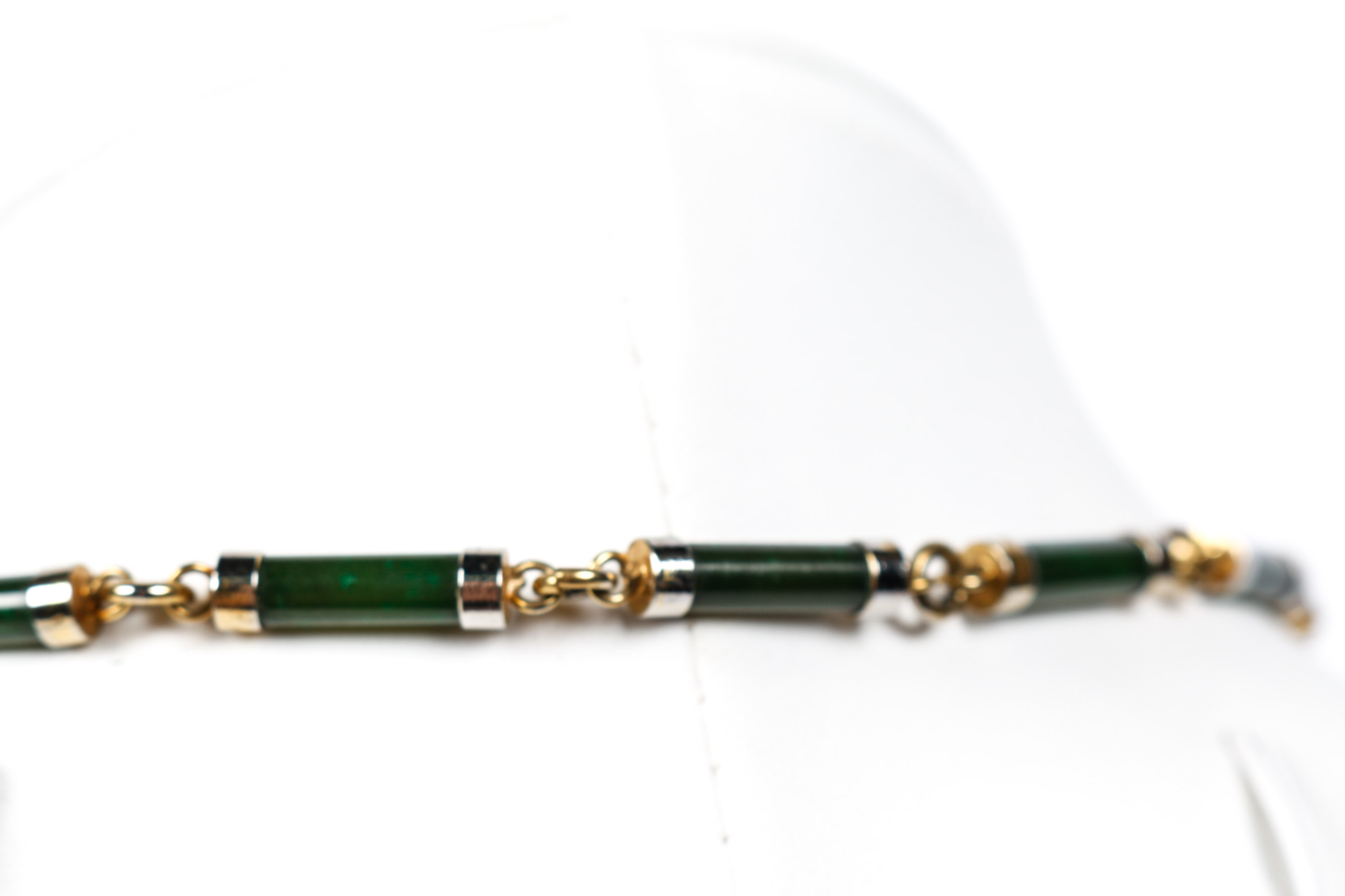 Gold Filled Carved Nephrite Jade Necklace