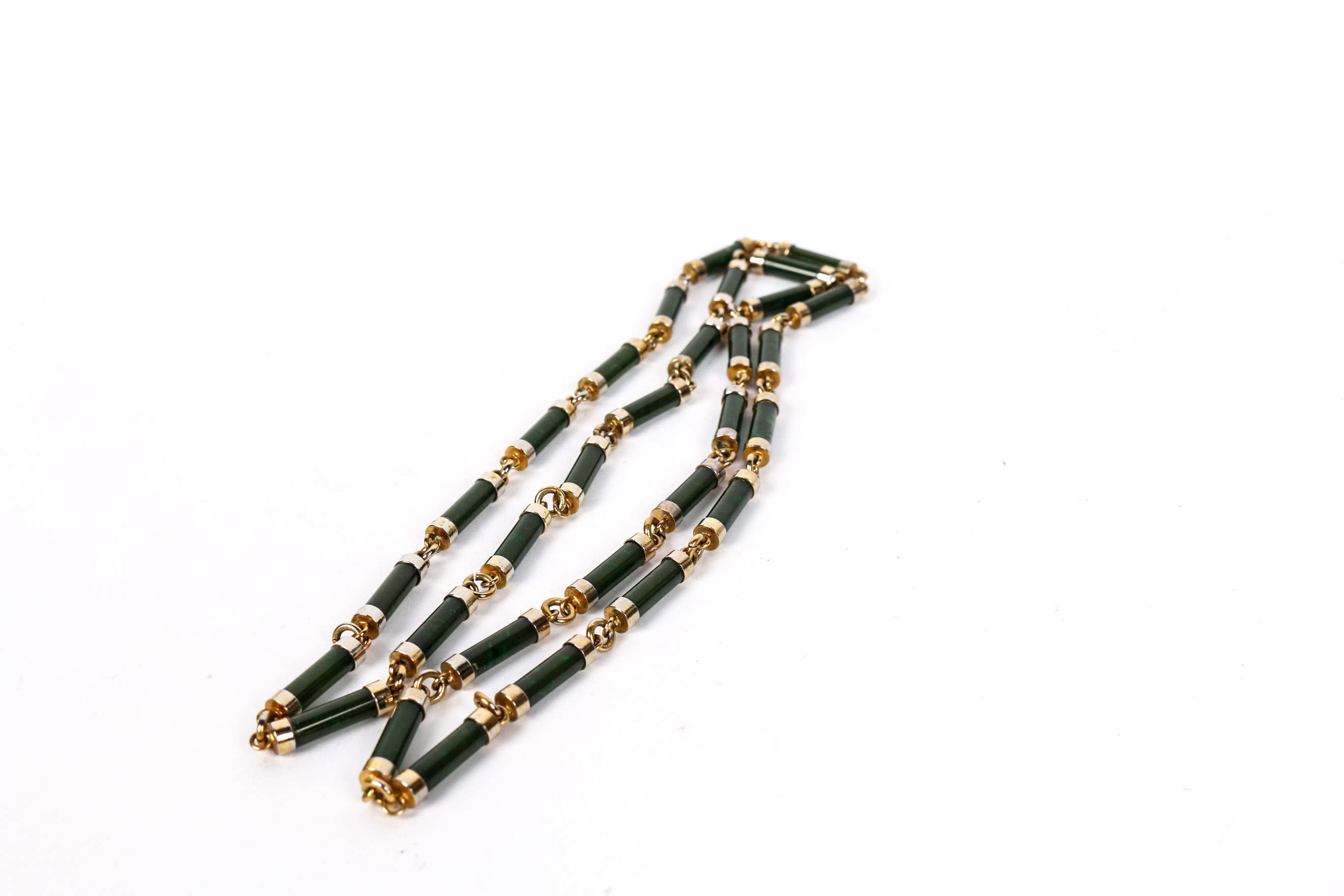 Gold Filled Carved Nephrite Jade Necklace