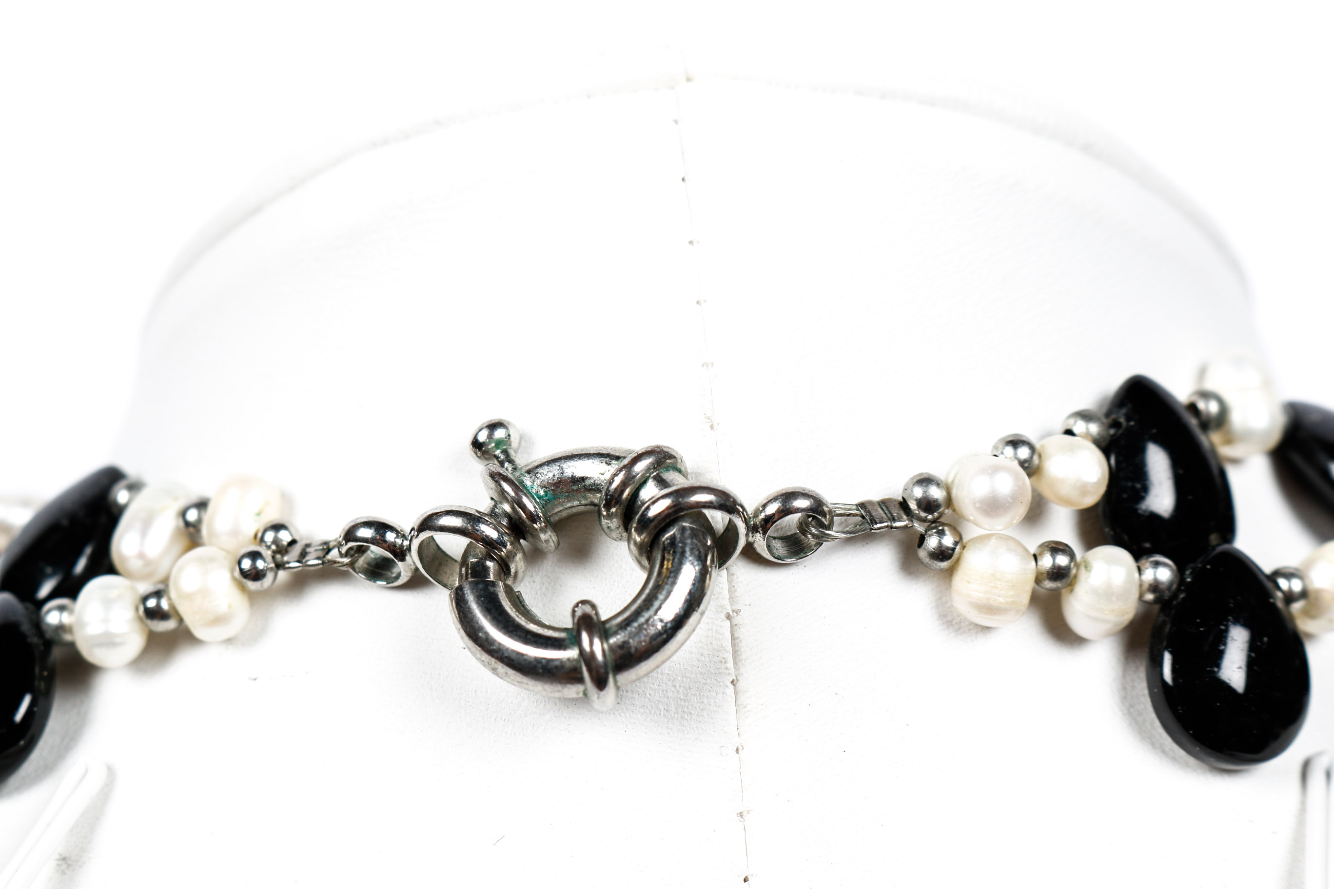 Onyx and Freshwater Pearl Necklace