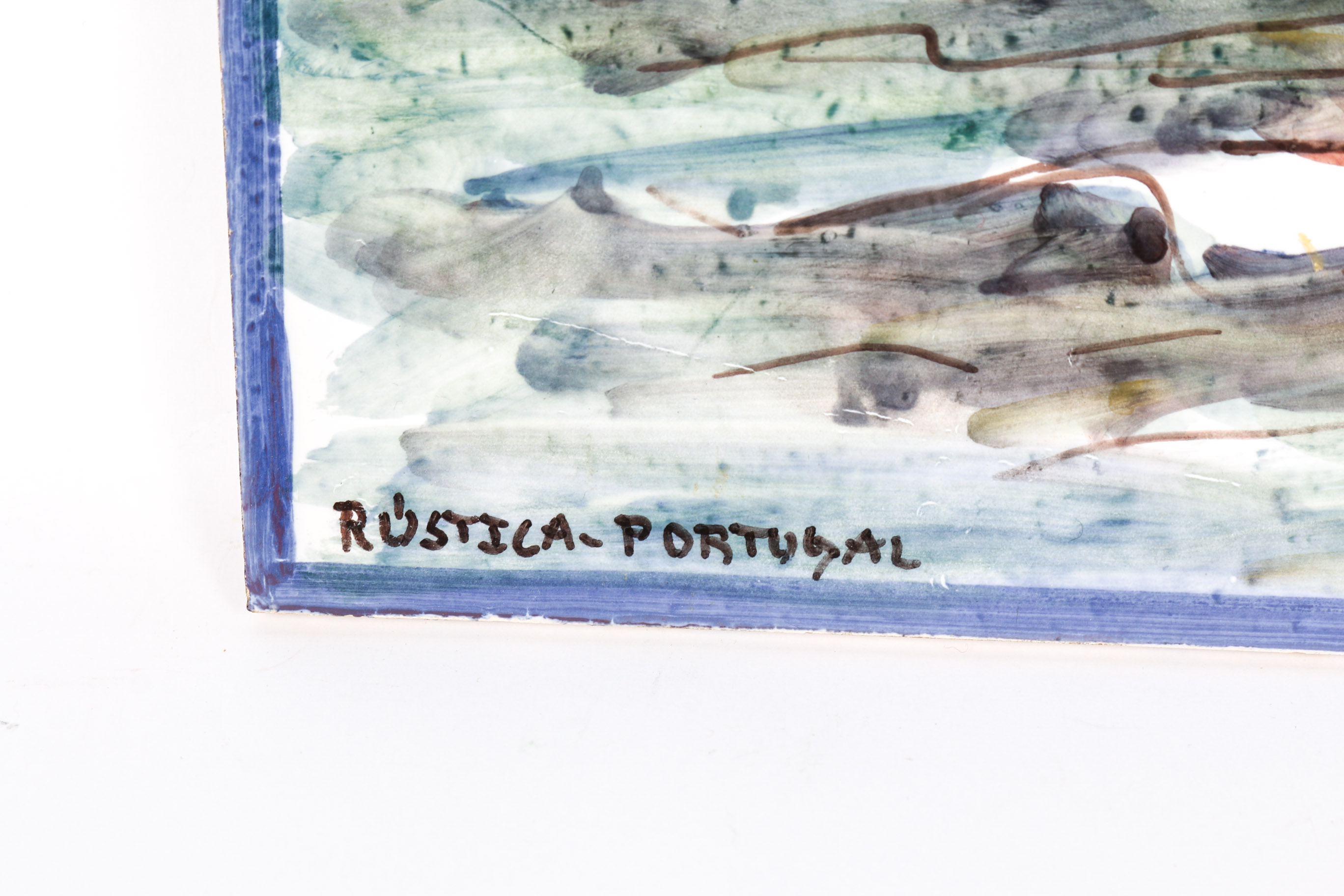 Signed Hand Painted Portuguese Tile Art