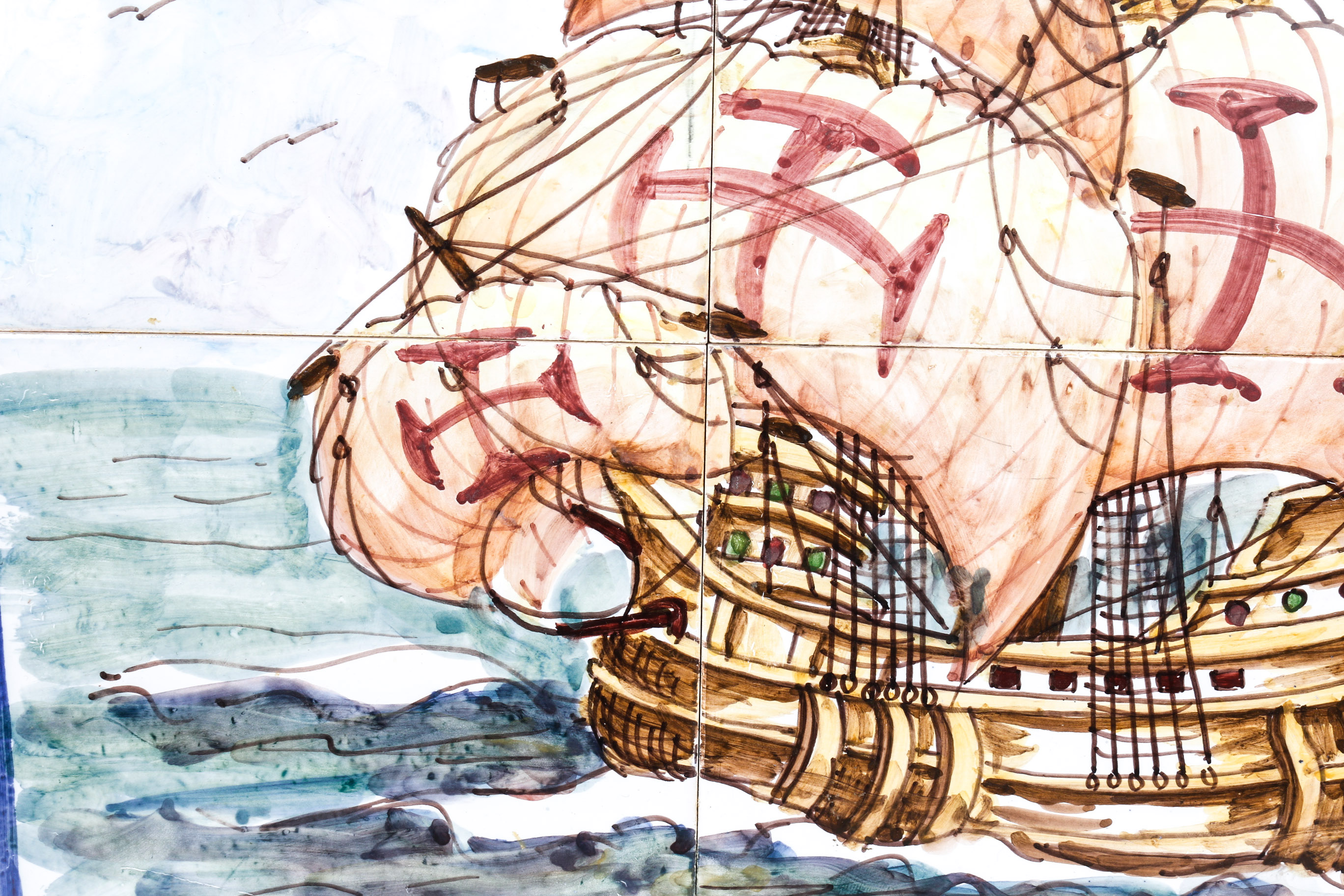 Signed Hand Painted Portuguese Tile Art