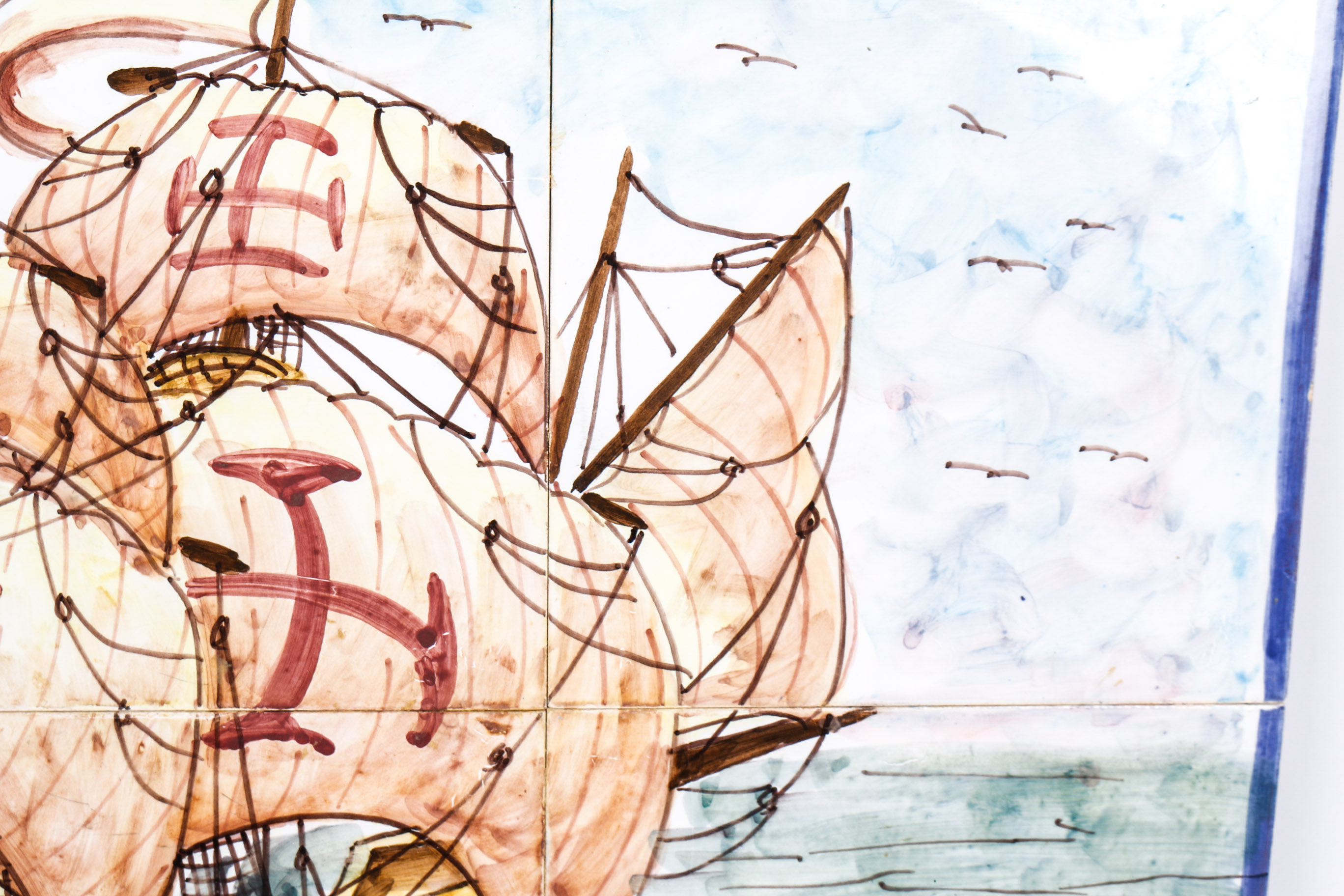 Signed Hand Painted Portuguese Tile Art