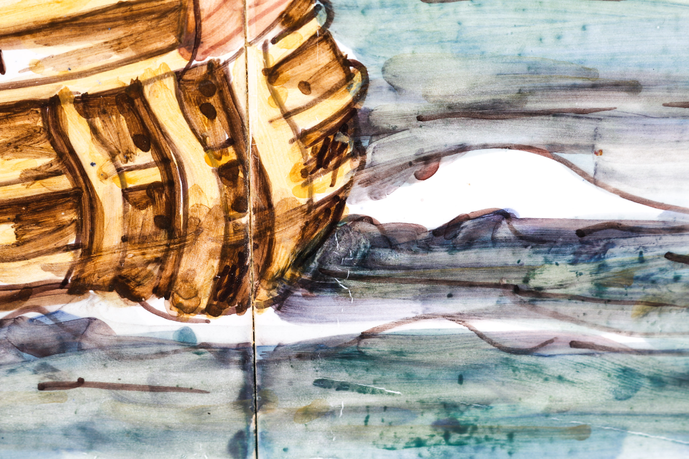 Signed Hand Painted Portuguese Tile Art