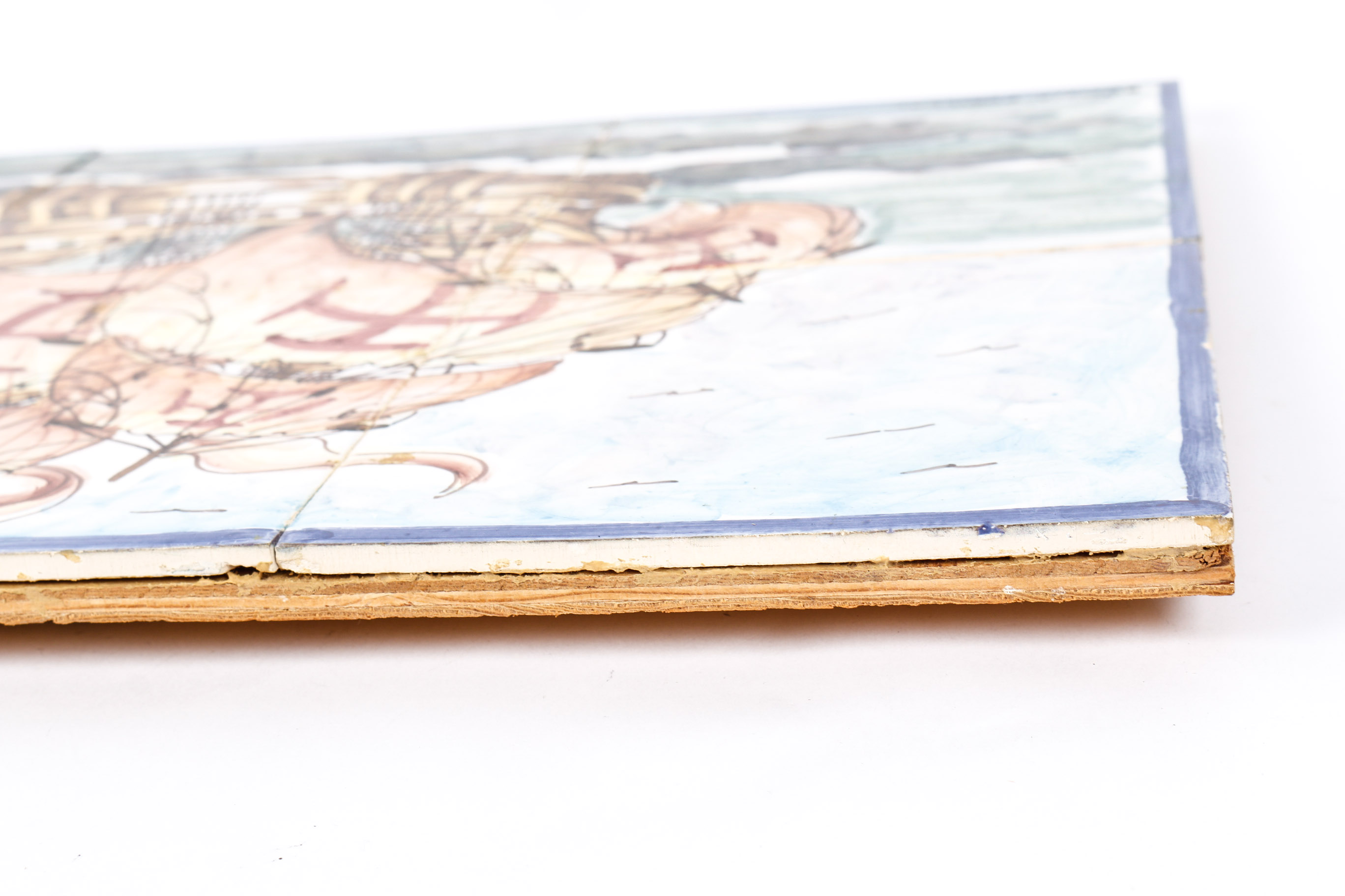 Signed Hand Painted Portuguese Tile Art