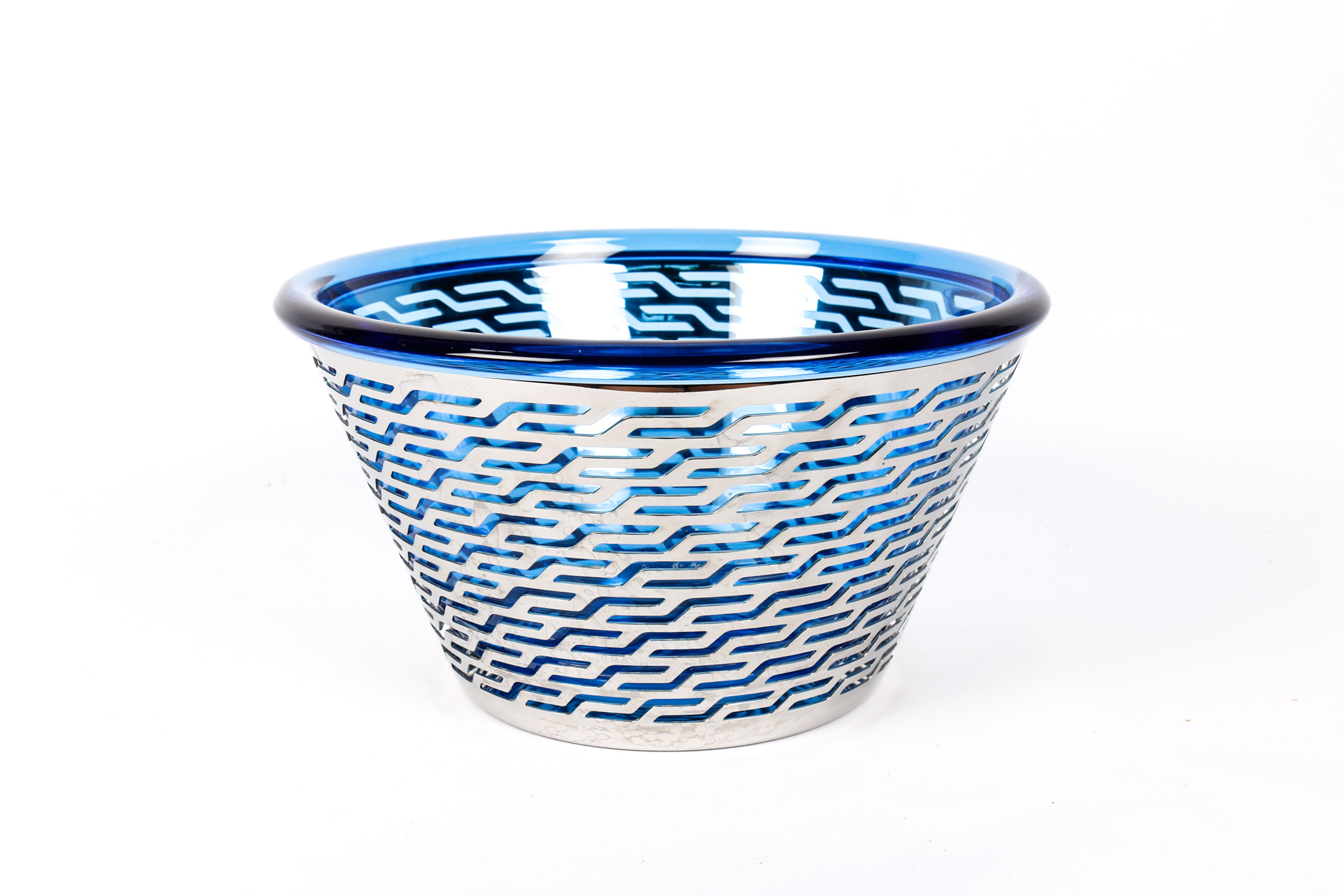 Alessi Italian Stainless Steel Bowl With Glass Insert