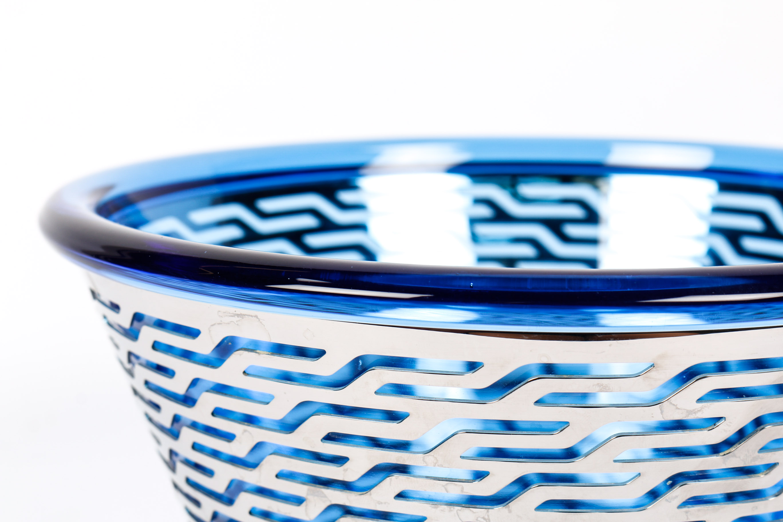 Alessi Italian Stainless Steel Bowl With Glass Insert