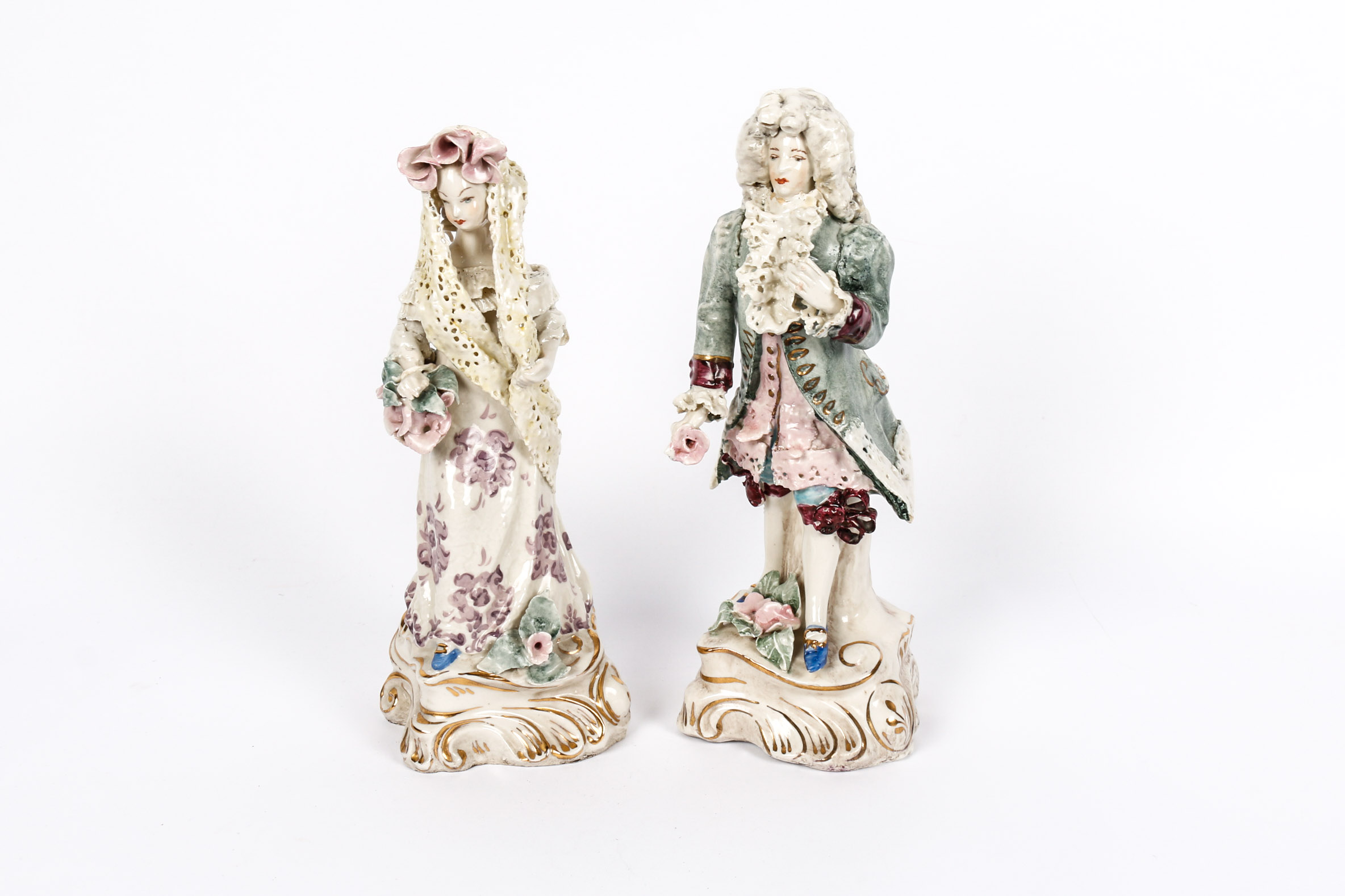 Pair of Hand-Painted Statuettes