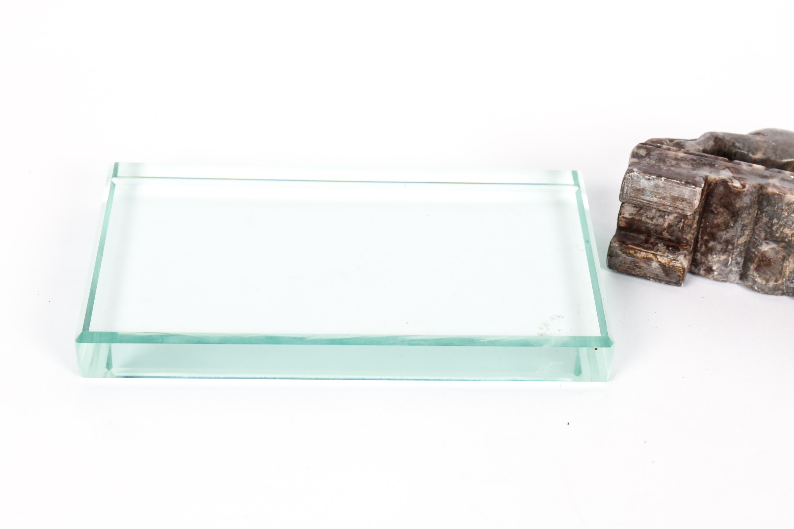 Chinese Horse Sculpture on Glass Block