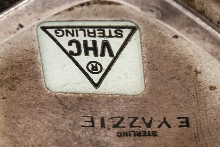 Signed E. Yazzie Sterling Silver and Black Onyx Ring, Bracelet and Large Pendant