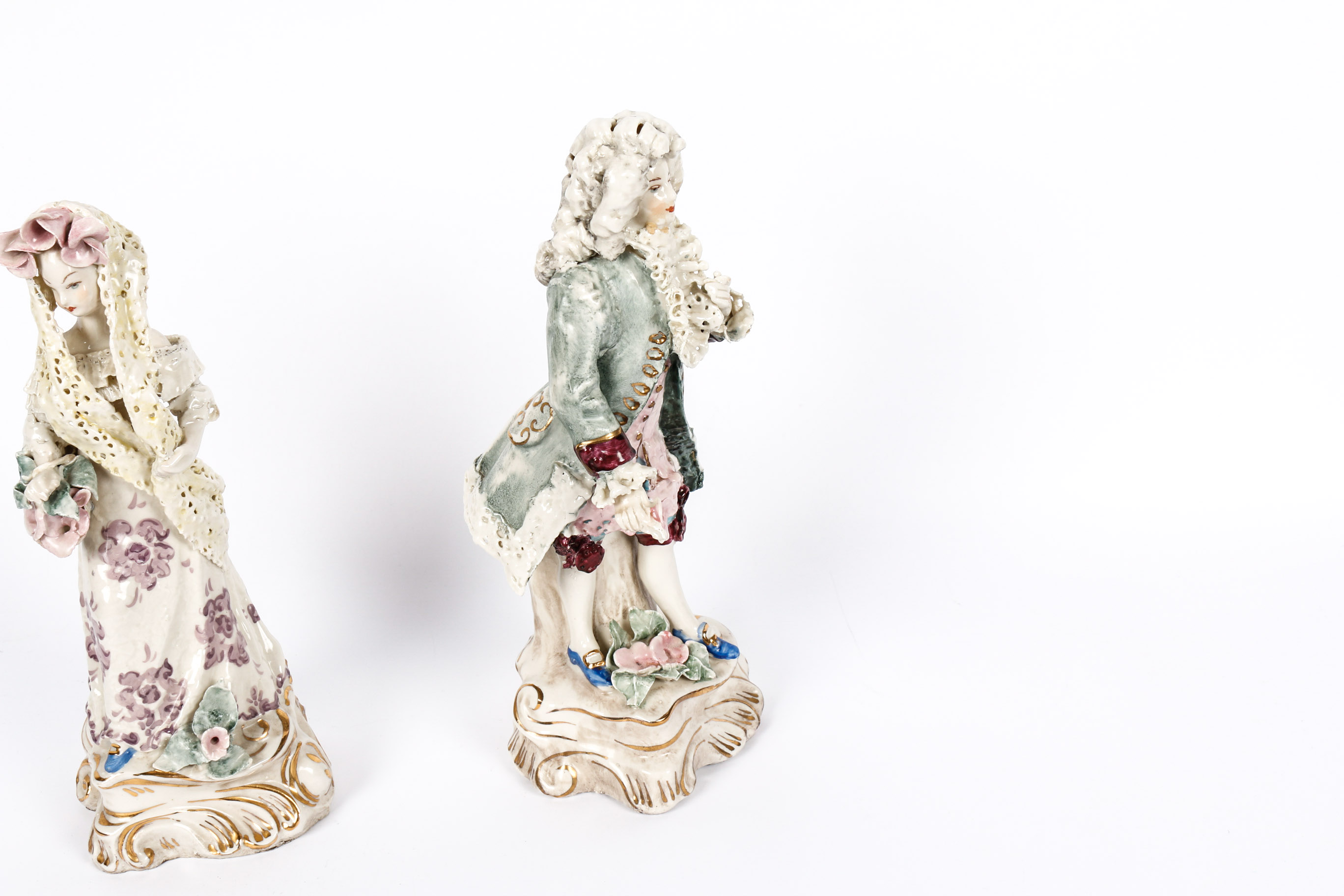 Pair of Hand-Painted Statuettes