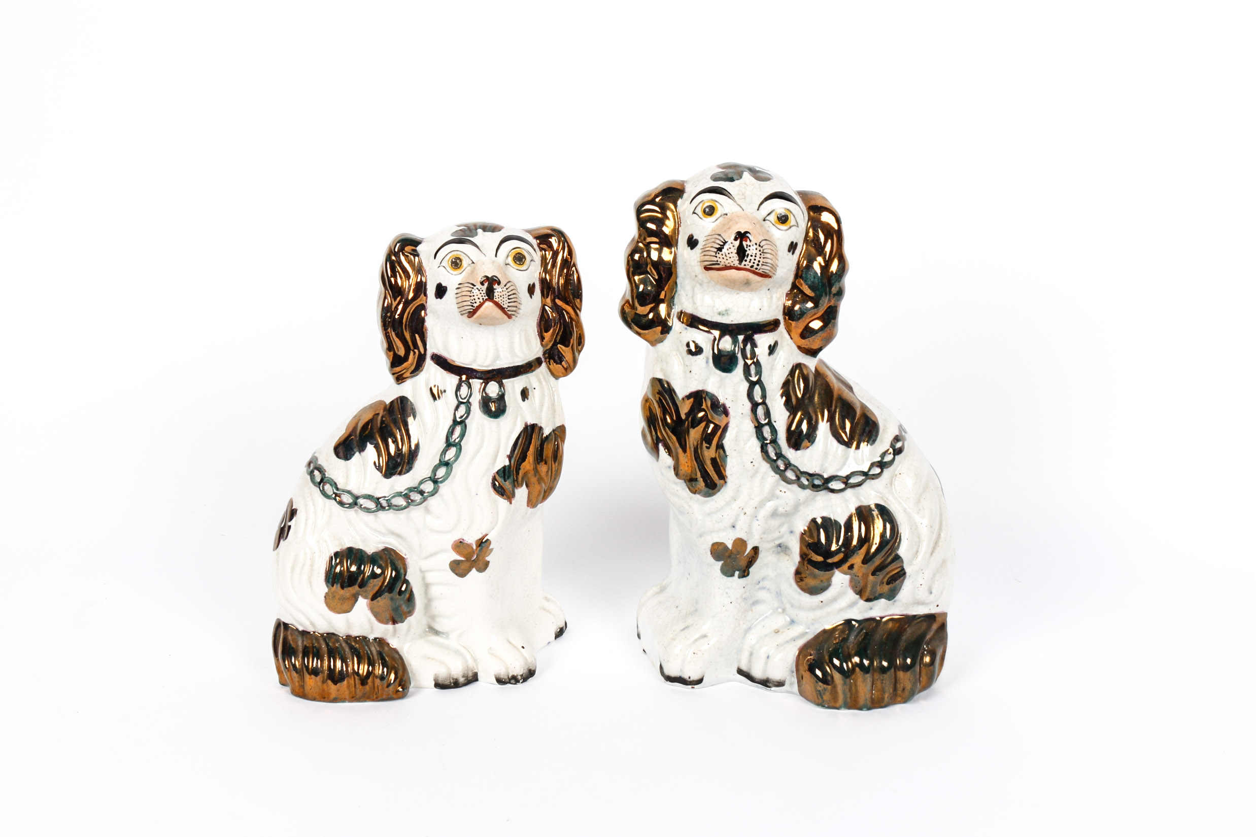 Pair of Reproduction Staffordshire-Style Dog Figurines