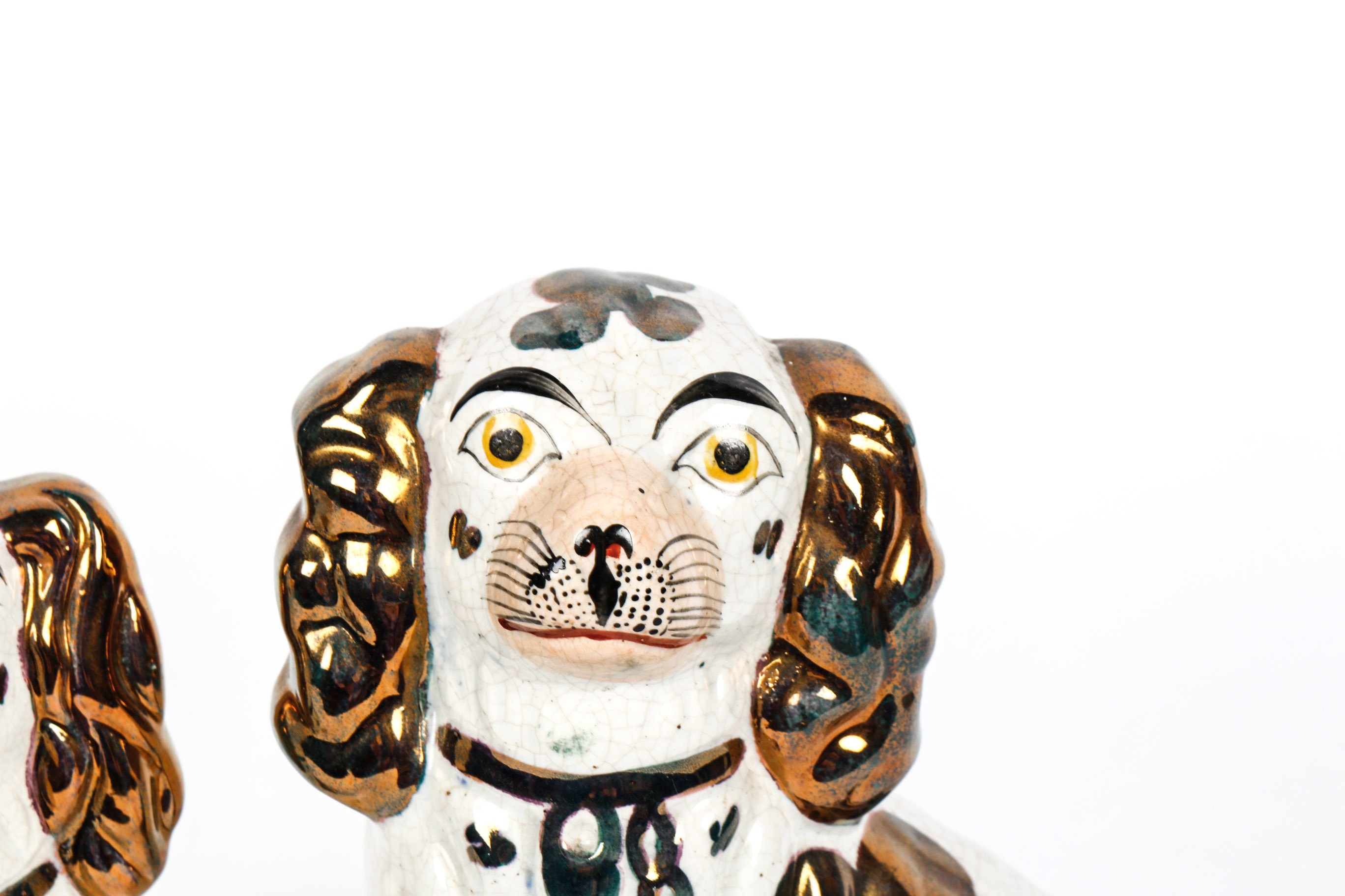 Pair of Reproduction Staffordshire-Style Dog Figurines