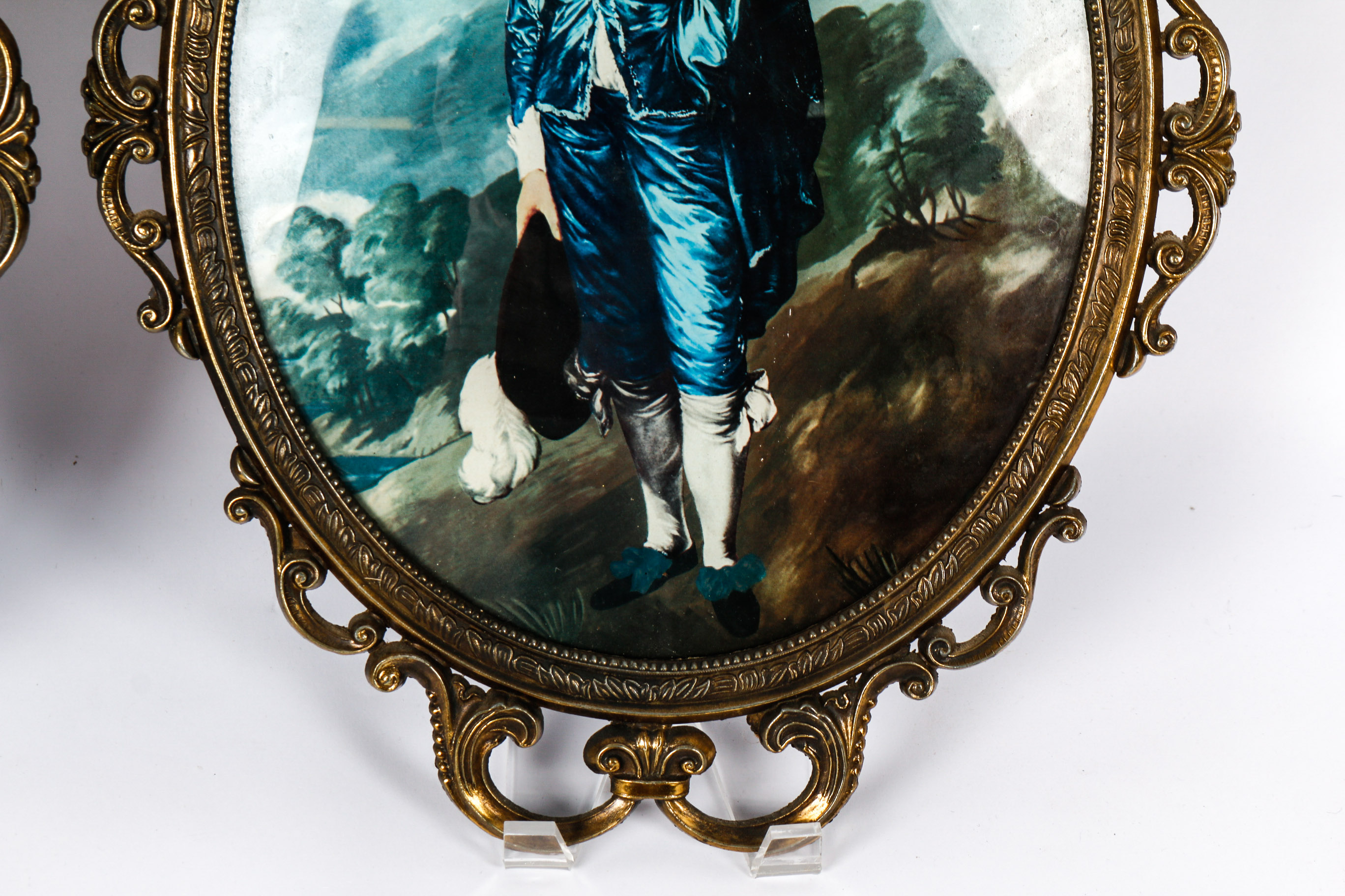 Framed Victorian Bubble Prints of "Blue Boy" and "Pinkie"