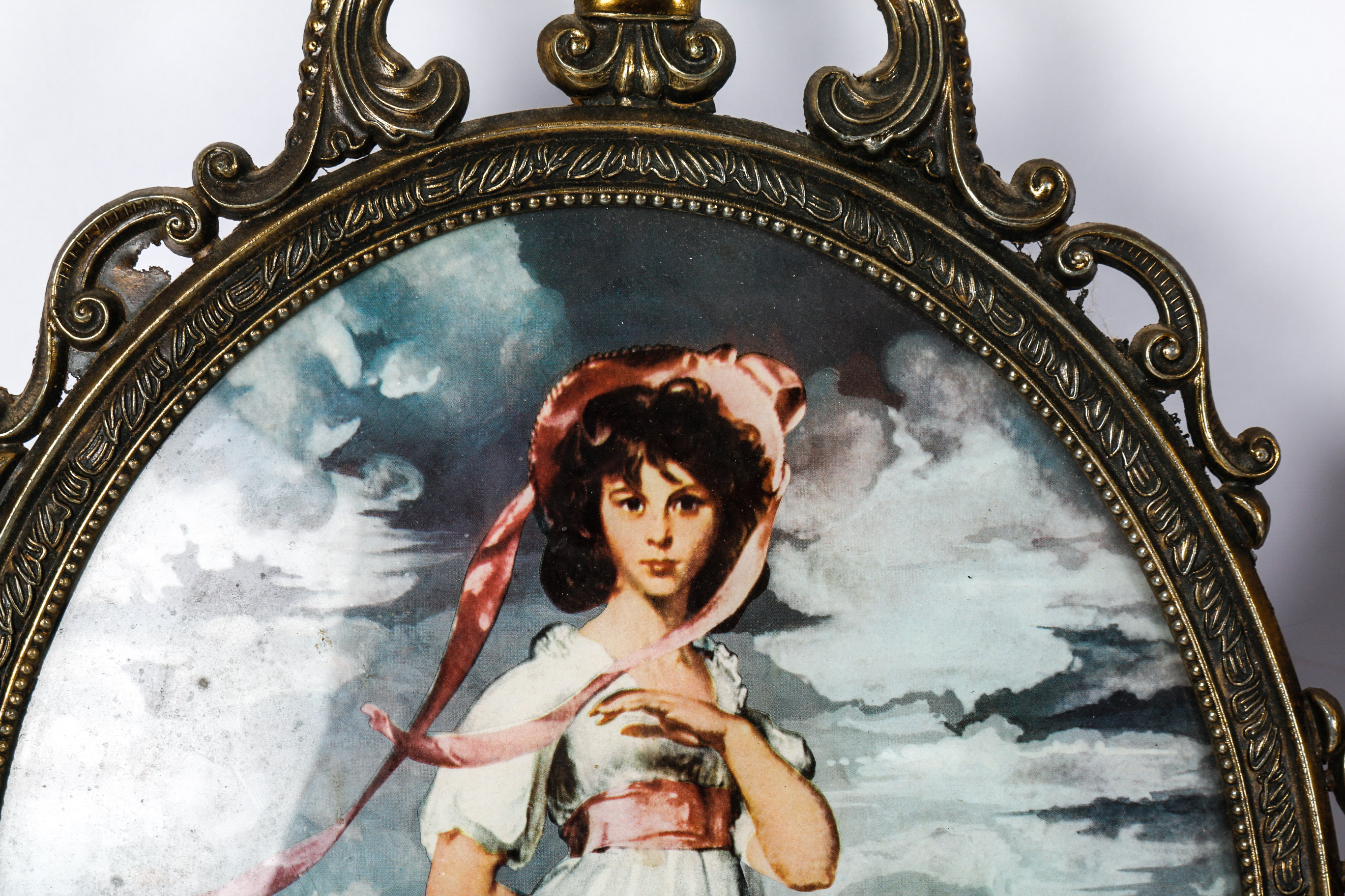 Framed Victorian Bubble Prints of "Blue Boy" and "Pinkie"