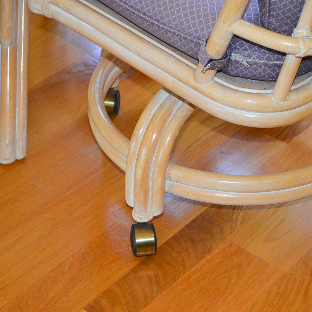 Glass Top Faux Bamboo Dining Table and Chairs by Lane