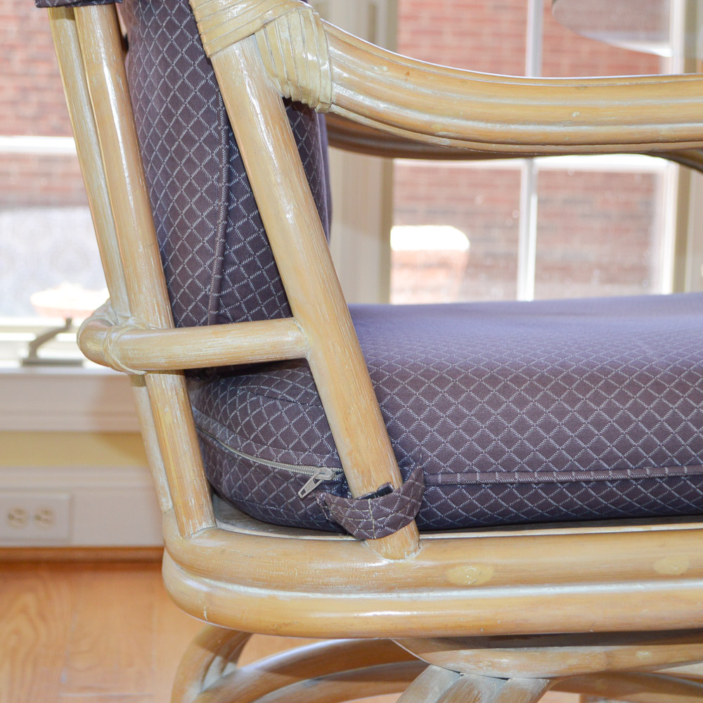 Glass Top Faux Bamboo Dining Table and Chairs by Lane