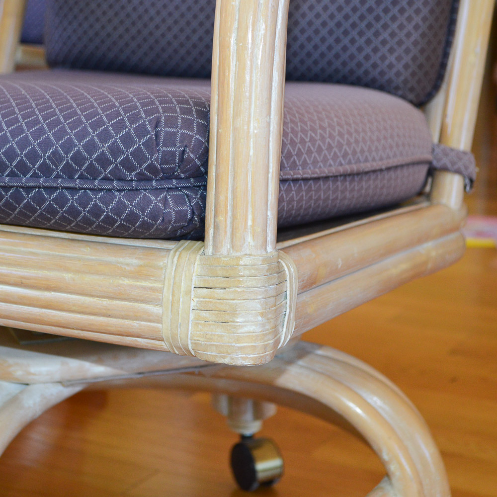 Glass Top Faux Bamboo Dining Table and Chairs by Lane