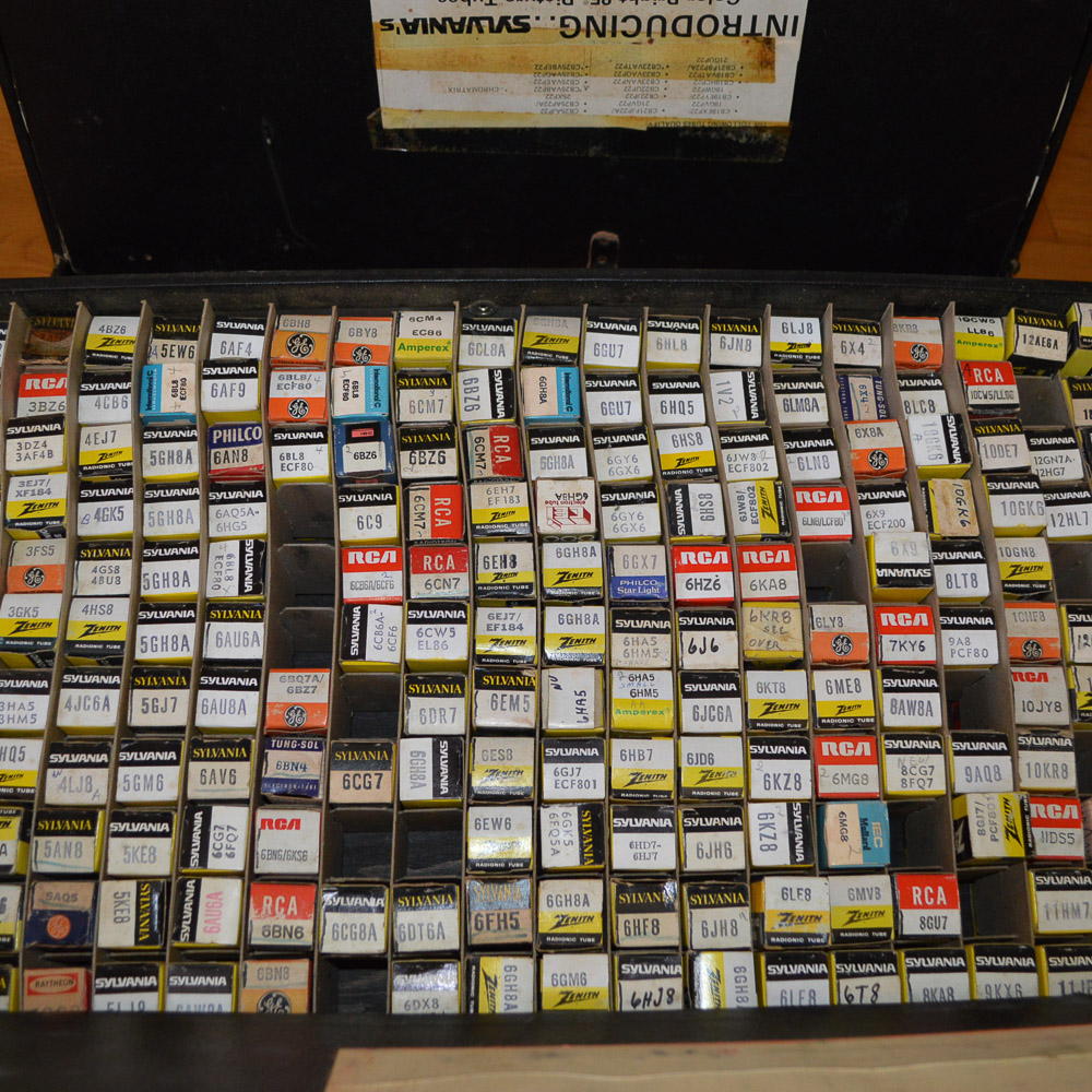 Sylvania Electronics Repairman's Case and Tubes