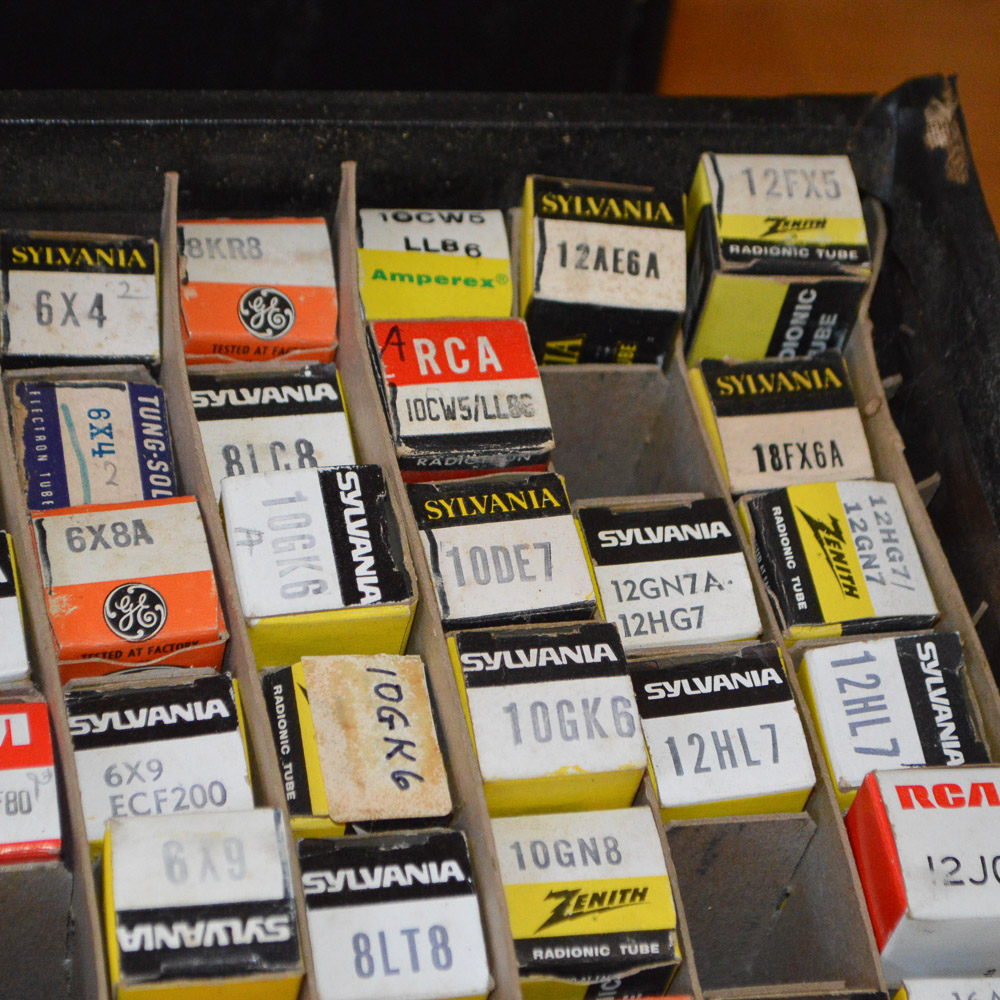 Sylvania Electronics Repairman's Case and Tubes