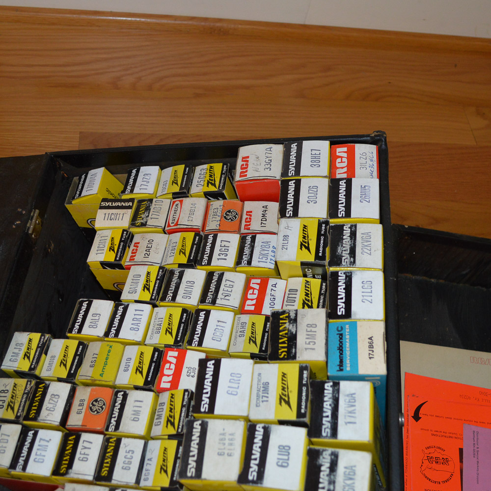 Sylvania Electronics Repairman's Case and Tubes
