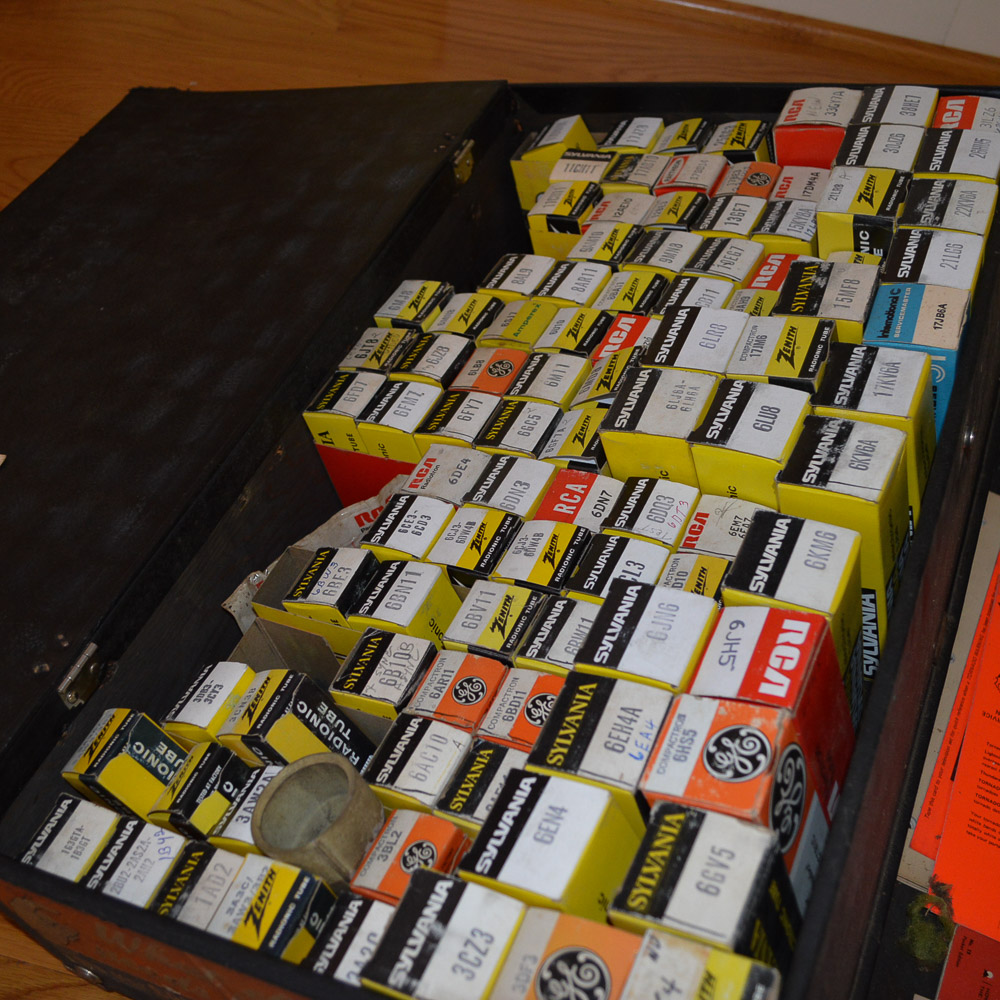 Sylvania Electronics Repairman's Case and Tubes
