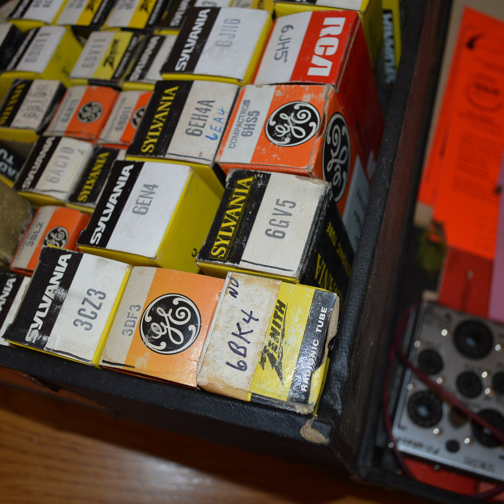 Sylvania Electronics Repairman's Case and Tubes