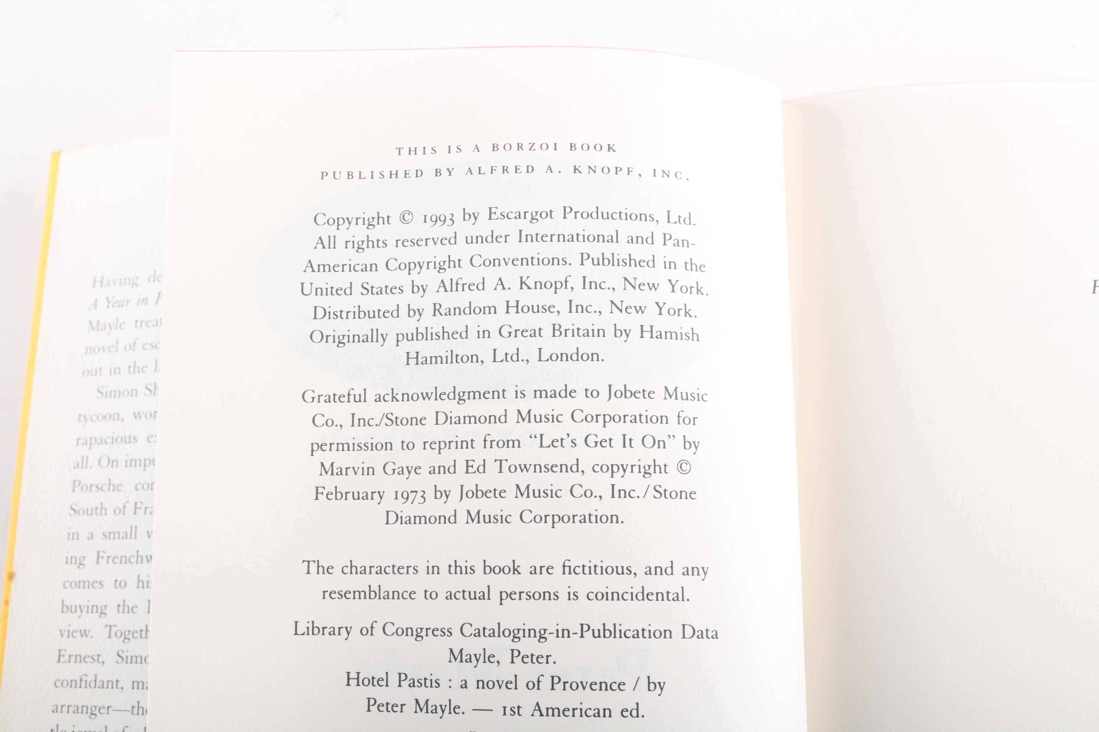 Peter Mayle Books Featuring Signed "Toujours Provence" and First Edition "Hotel Pastis"