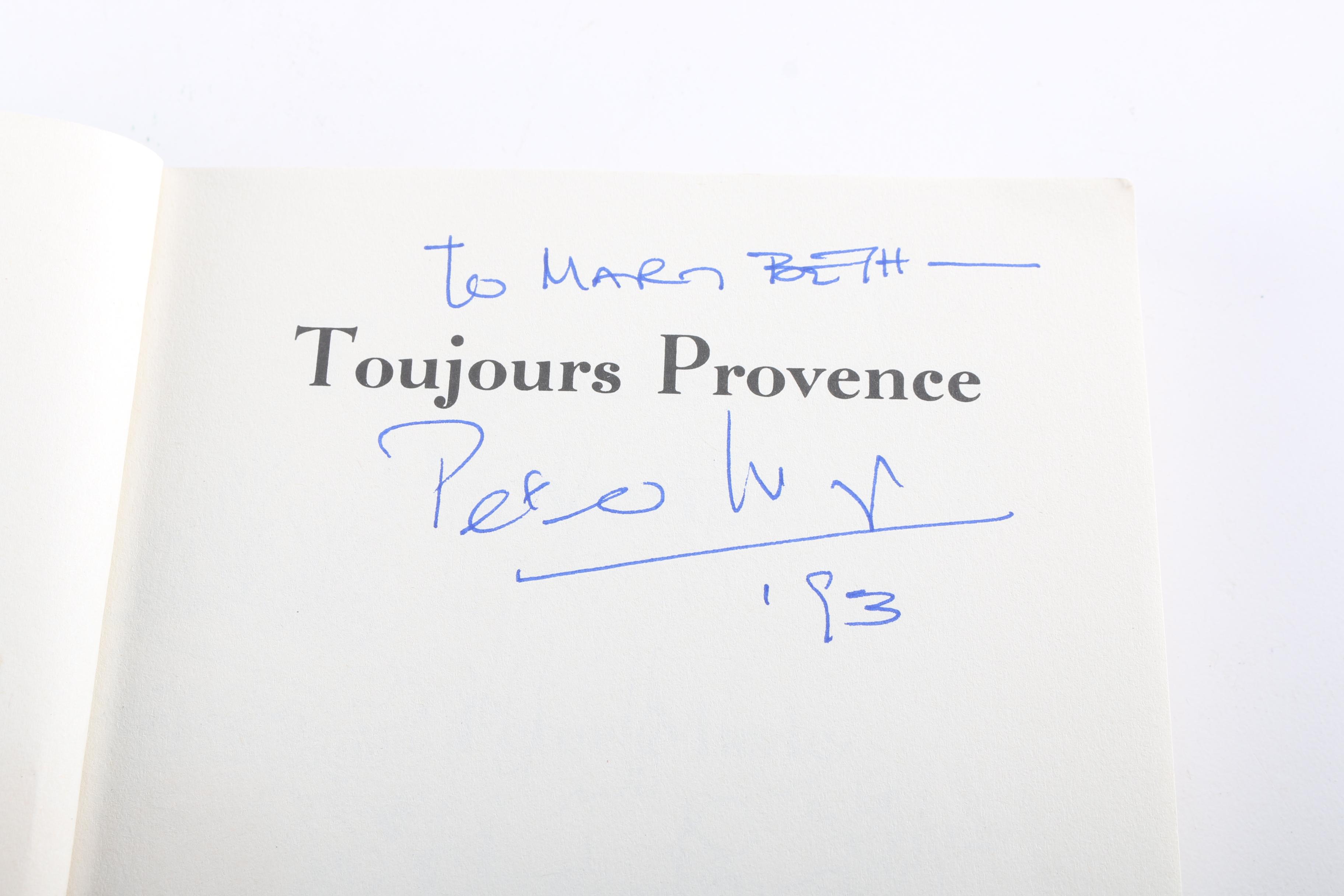 Peter Mayle Books Featuring Signed "Toujours Provence" and First Edition "Hotel Pastis"