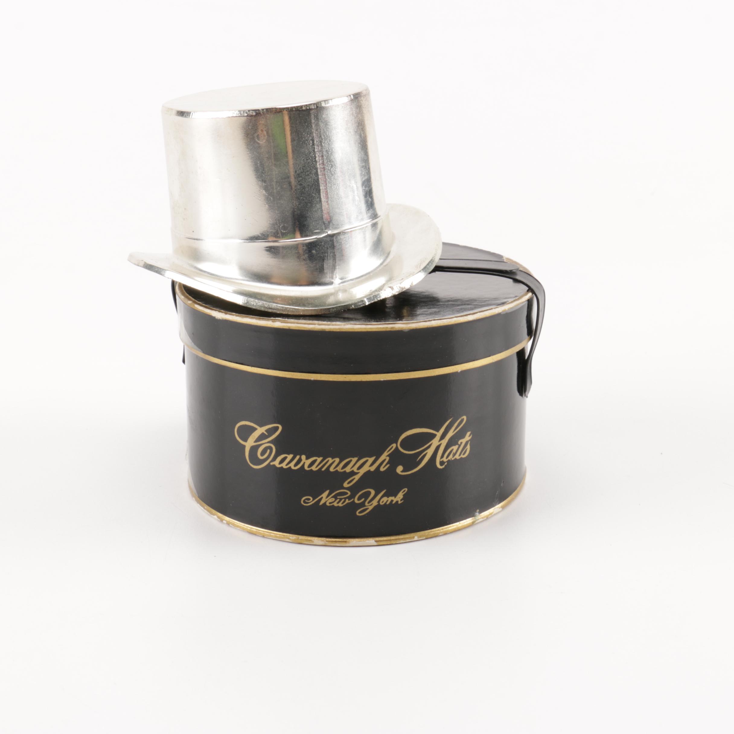 1930s Cavanagh Hats Silver Plate Top Hat