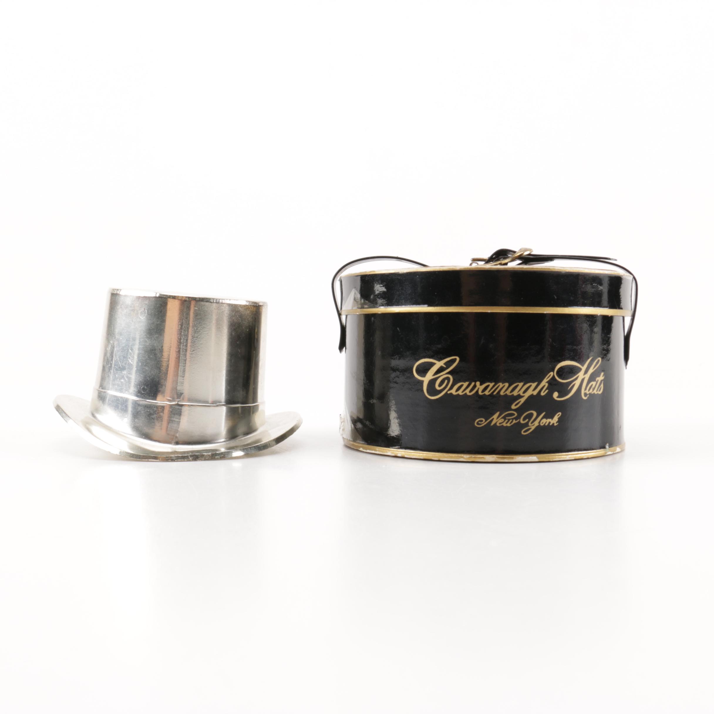 1930s Cavanagh Hats Silver Plate Top Hat