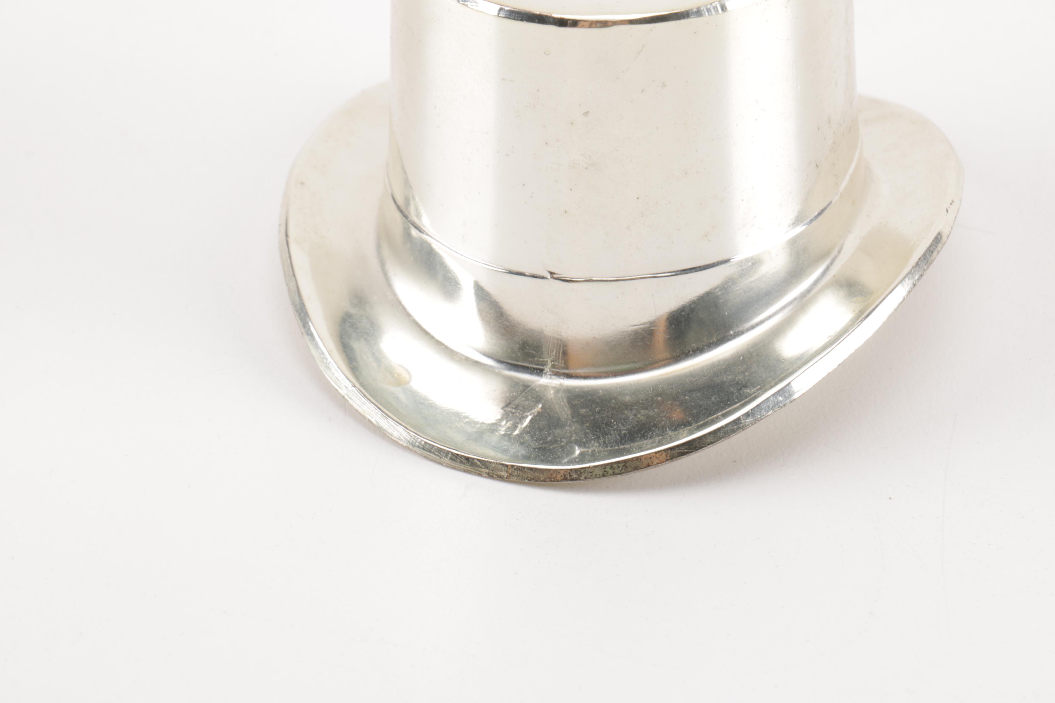 1930s Cavanagh Hats Silver Plate Top Hat
