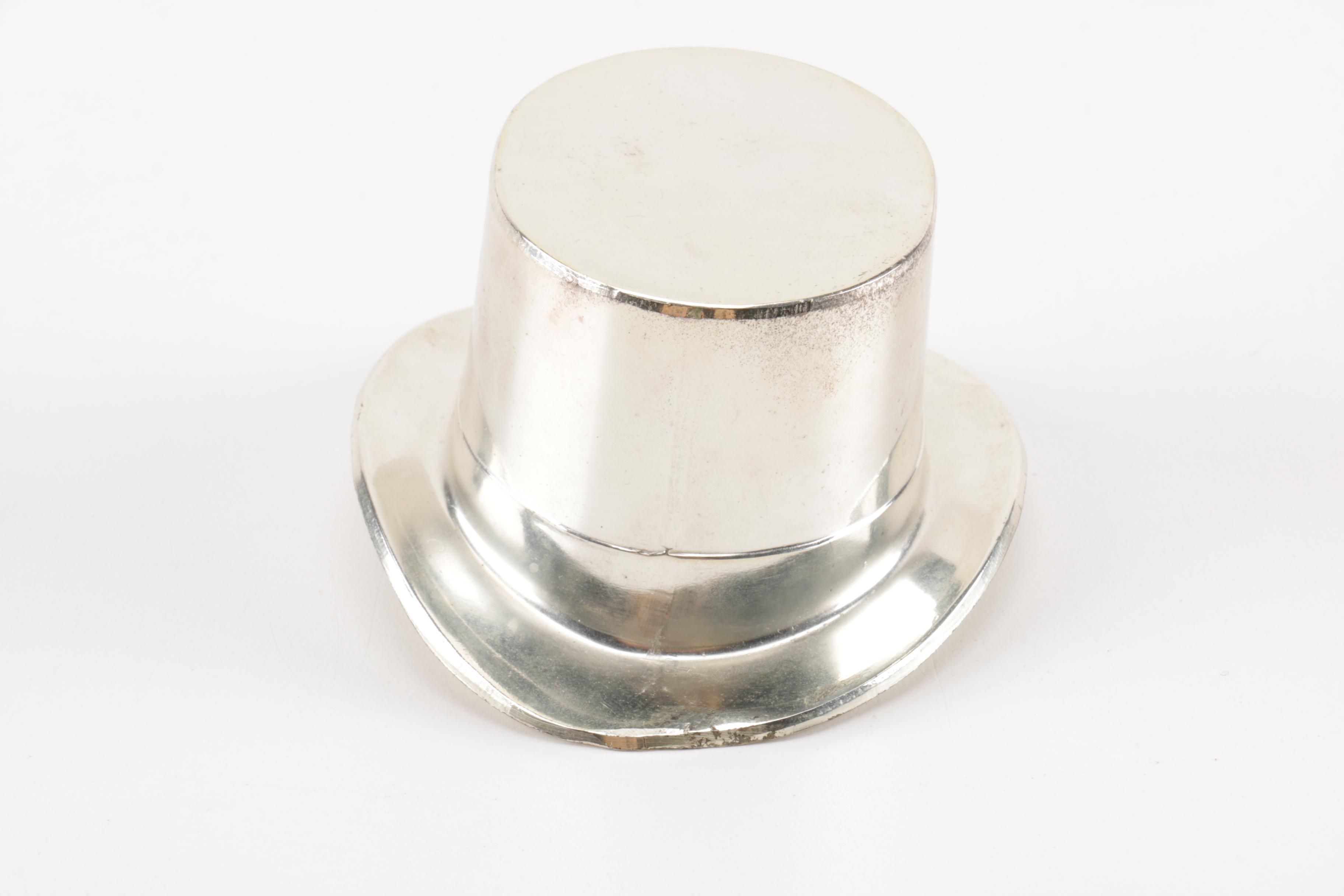 1930s Cavanagh Hats Silver Plate Top Hat
