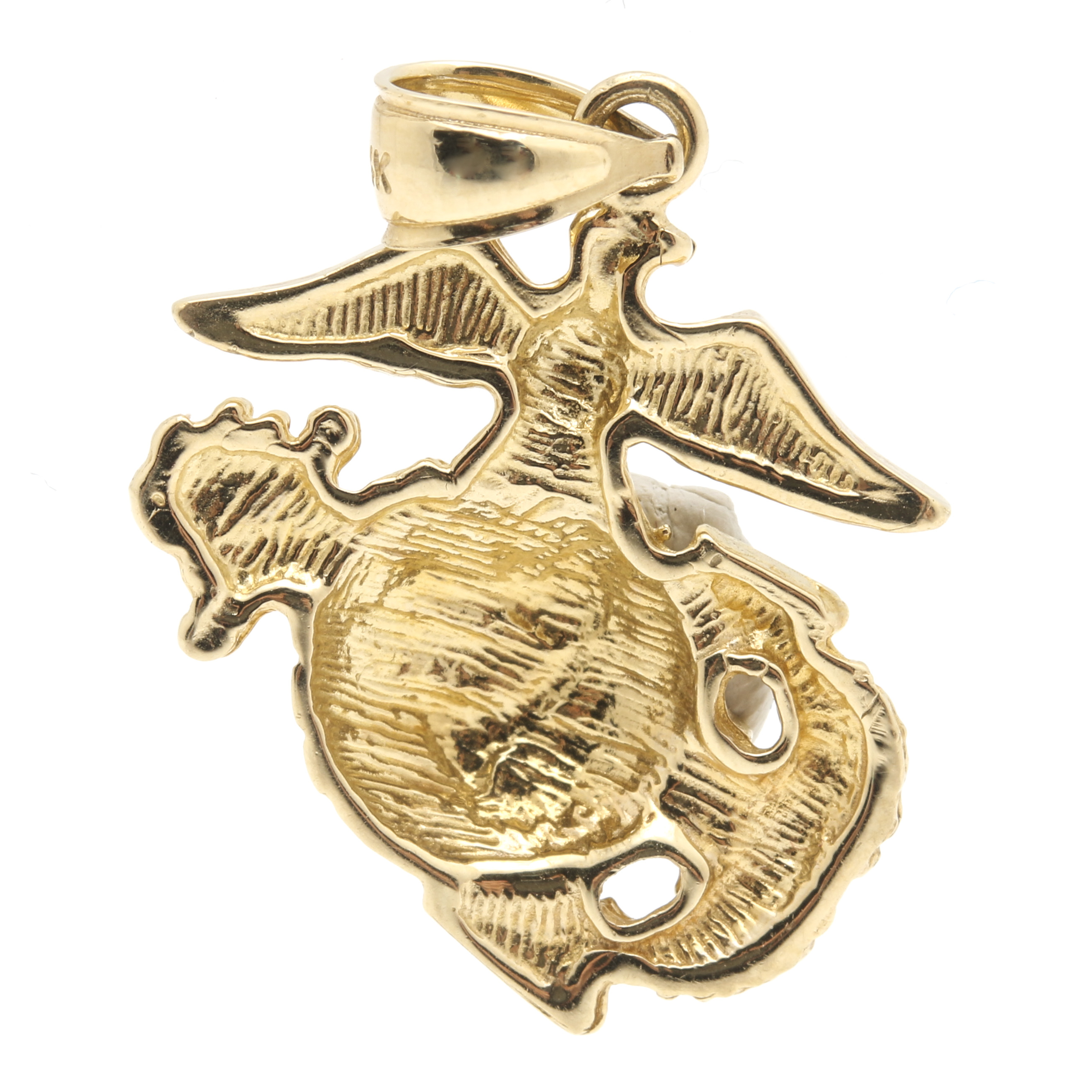 14K Yellow Gold Eagle, Globe and Anchor Charm