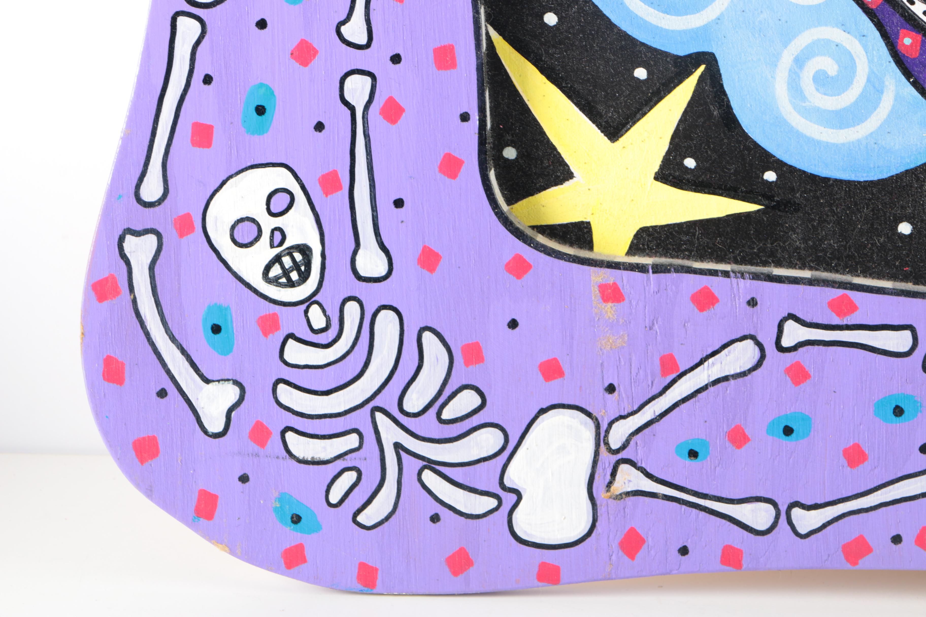 Theresa Disney Acrylic On Wood Panel Figures in Clouds