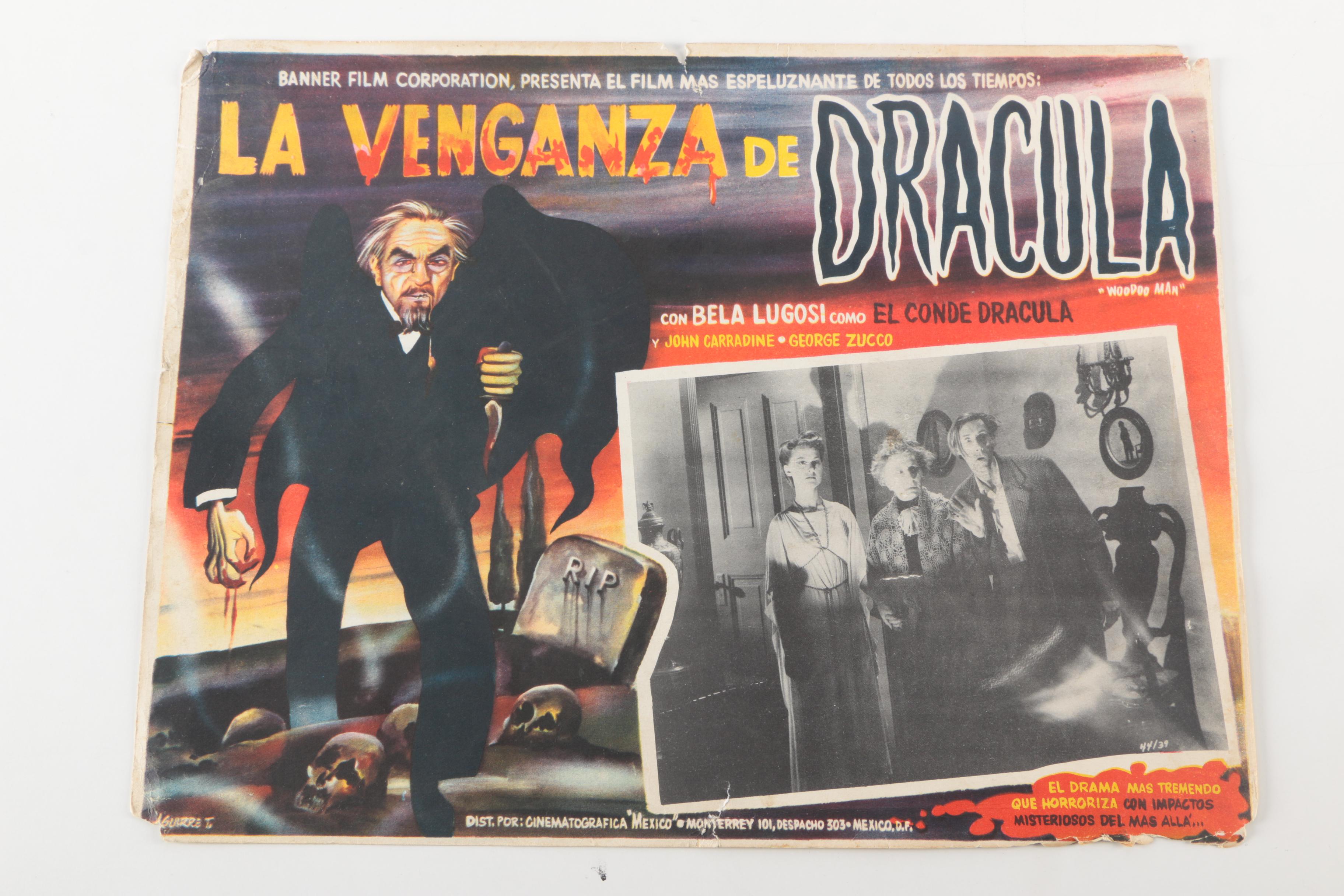 Vintage Horror Movie Posters "Brainwashed" and "La Venganza De Dracula"