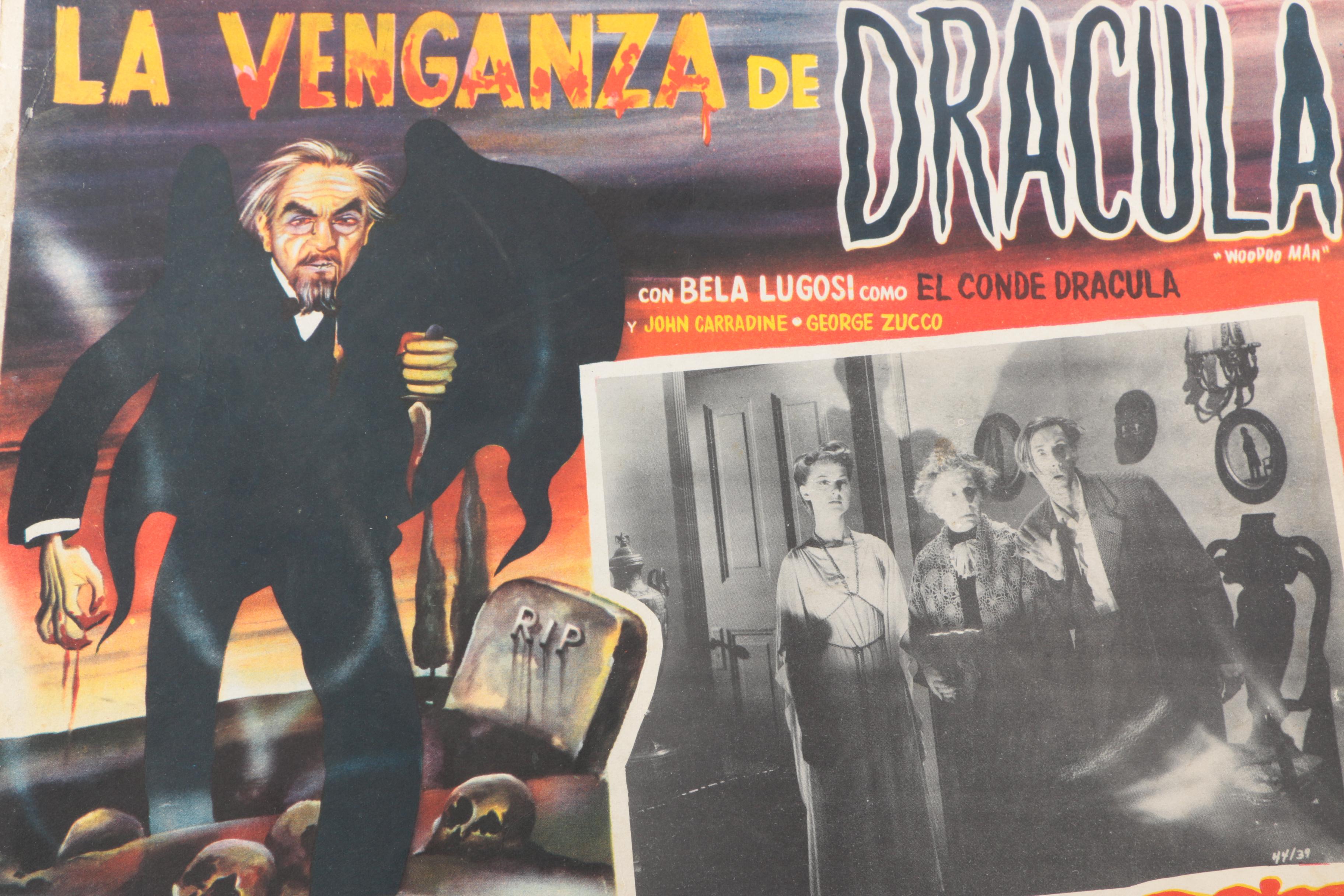 Vintage Horror Movie Posters "Brainwashed" and "La Venganza De Dracula"