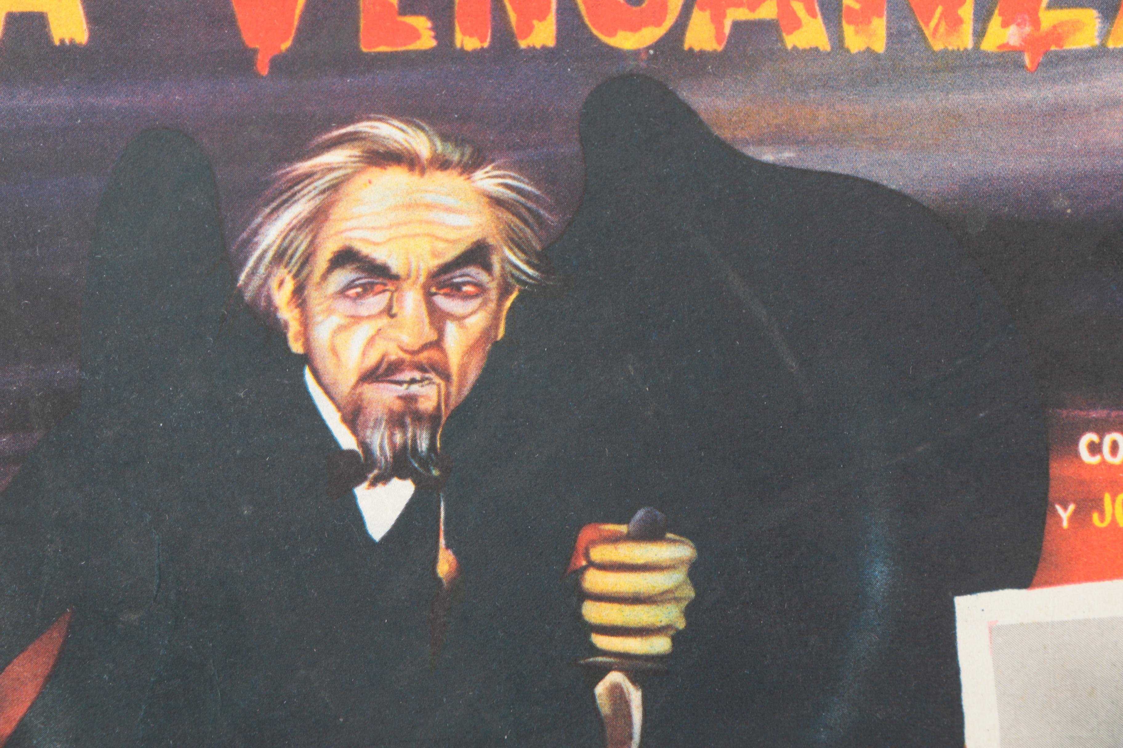 Vintage Horror Movie Posters "Brainwashed" and "La Venganza De Dracula"