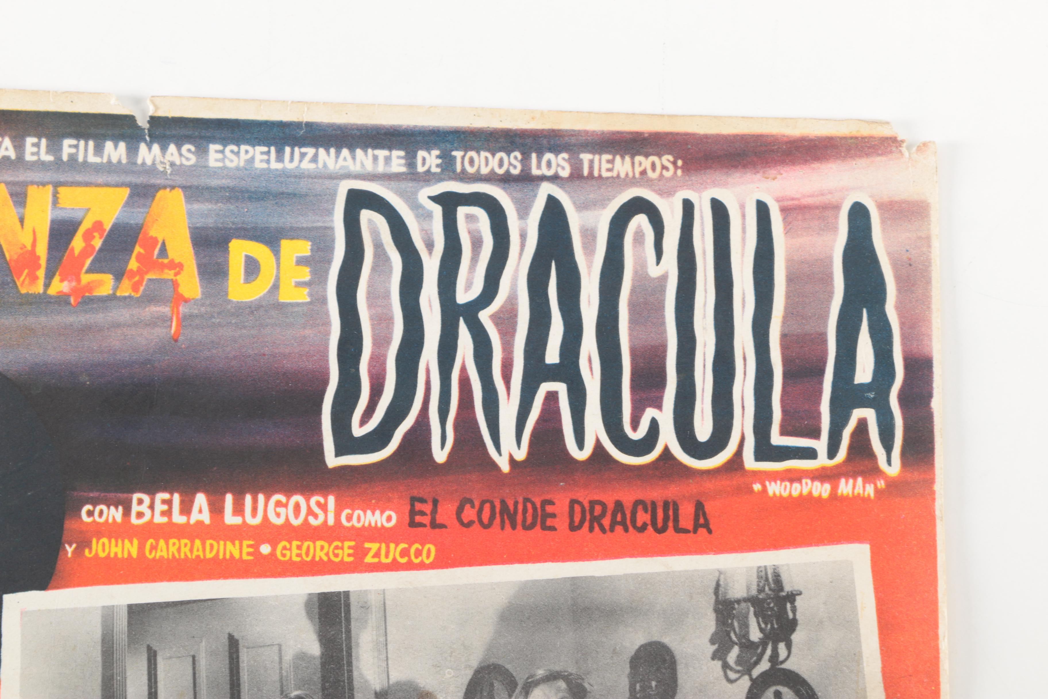 Vintage Horror Movie Posters "Brainwashed" and "La Venganza De Dracula"