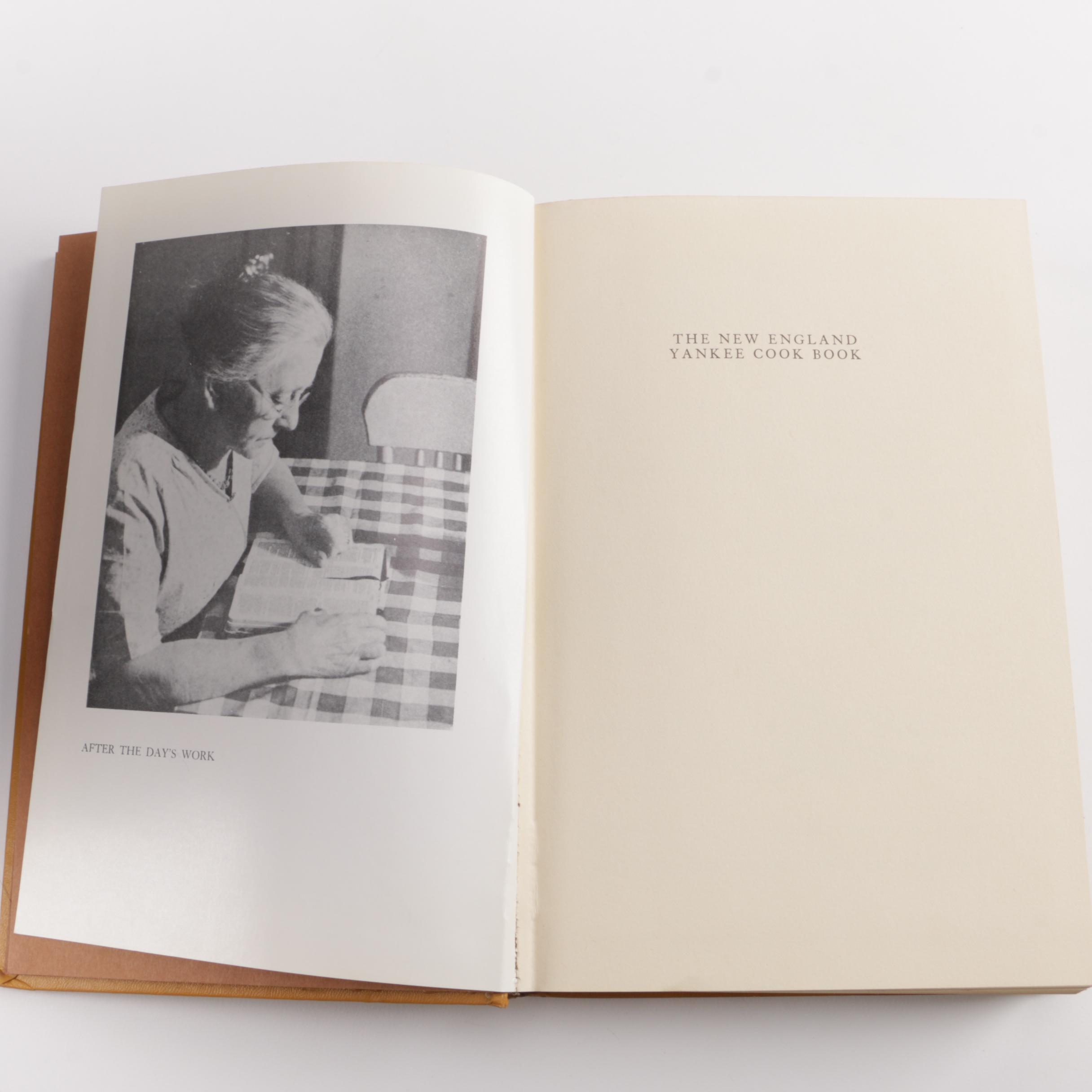 Cookbooks including "The New England Yankee Cook Book" by Imogene Wolcott