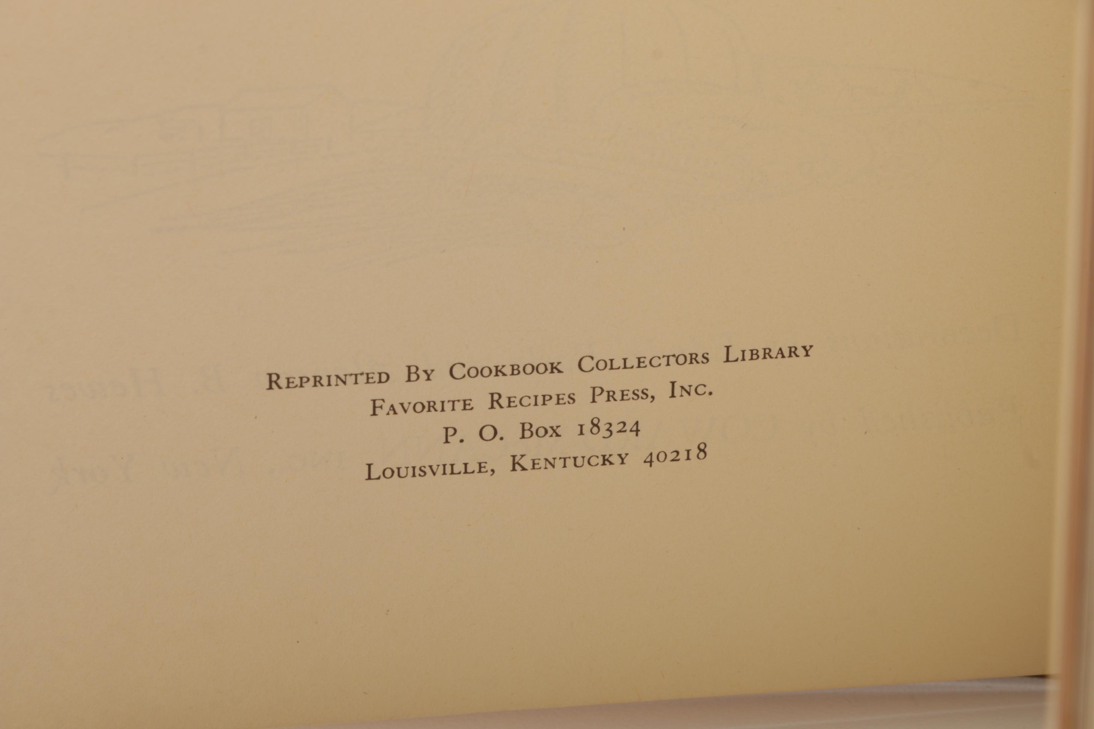 Cookbooks including "The New England Yankee Cook Book" by Imogene Wolcott