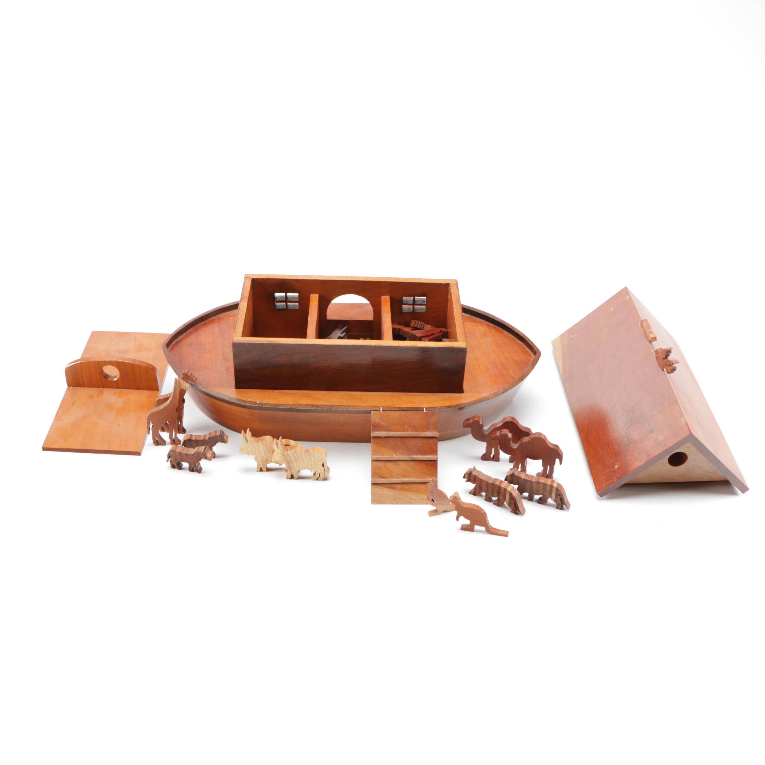 Handmade Wooden Noah's Ark Toy