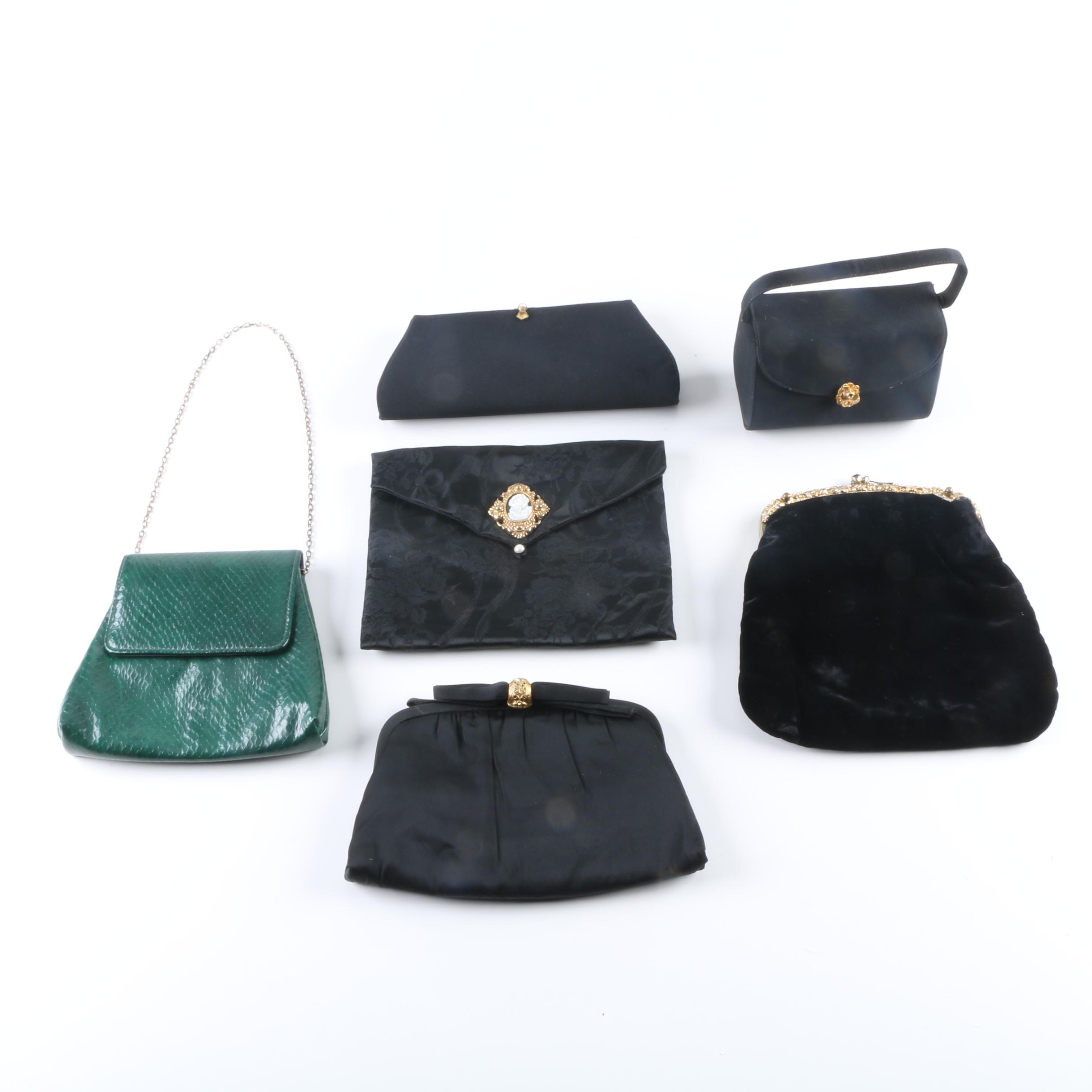 Satin, Velvet and Embossed Evening Bags