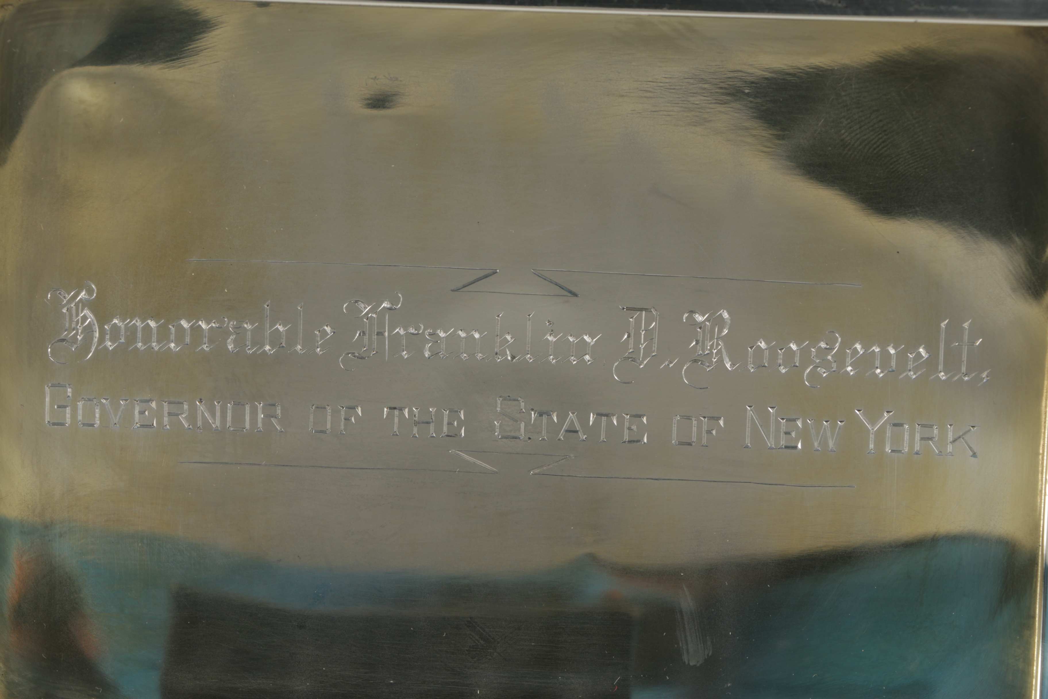 Blake-Clarke Co. Sterling Silver "Serv-a-Smok" Cigarette Box for Franklin D. Roosevelt